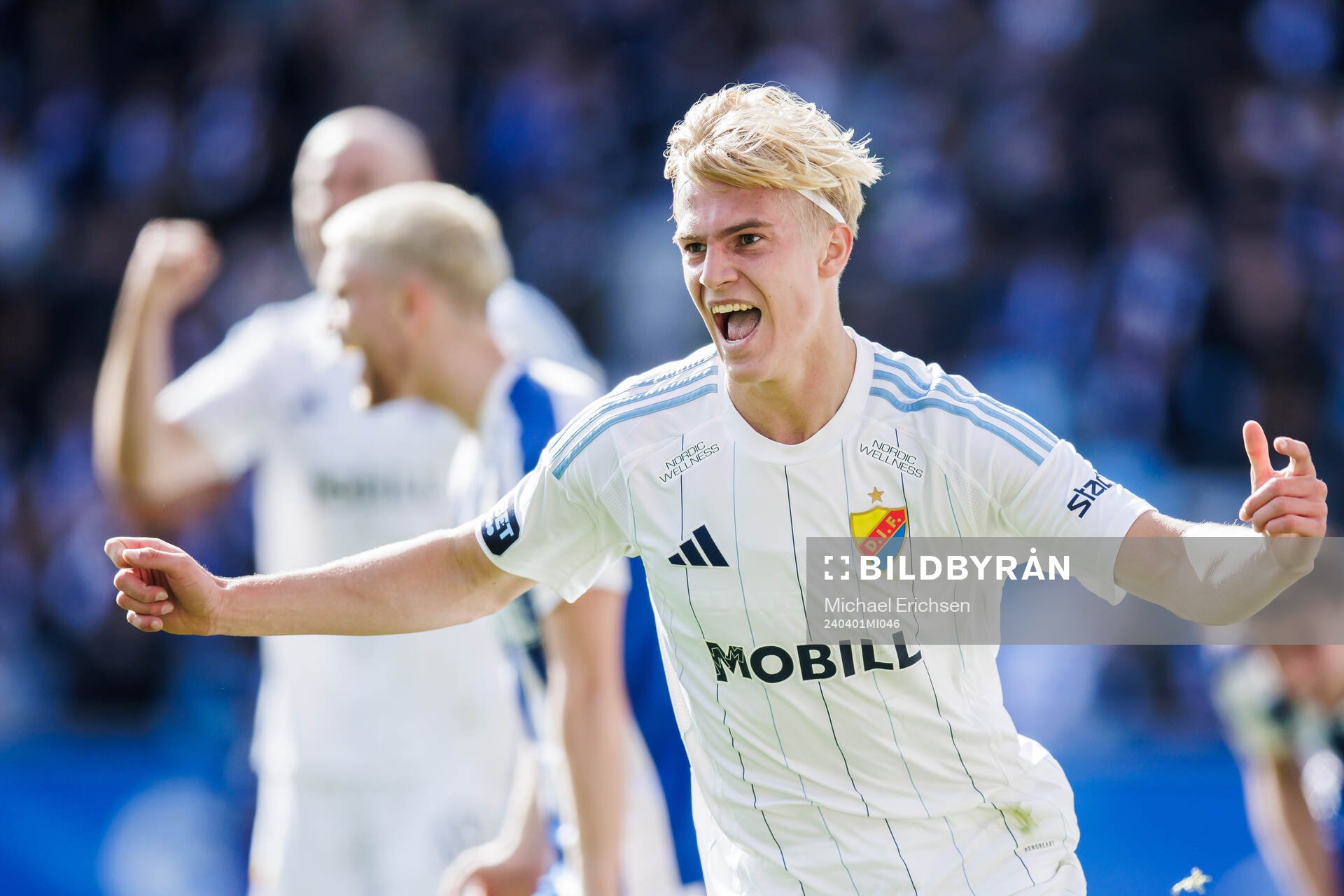 Djurgårdens Lucas Bergvall jublar