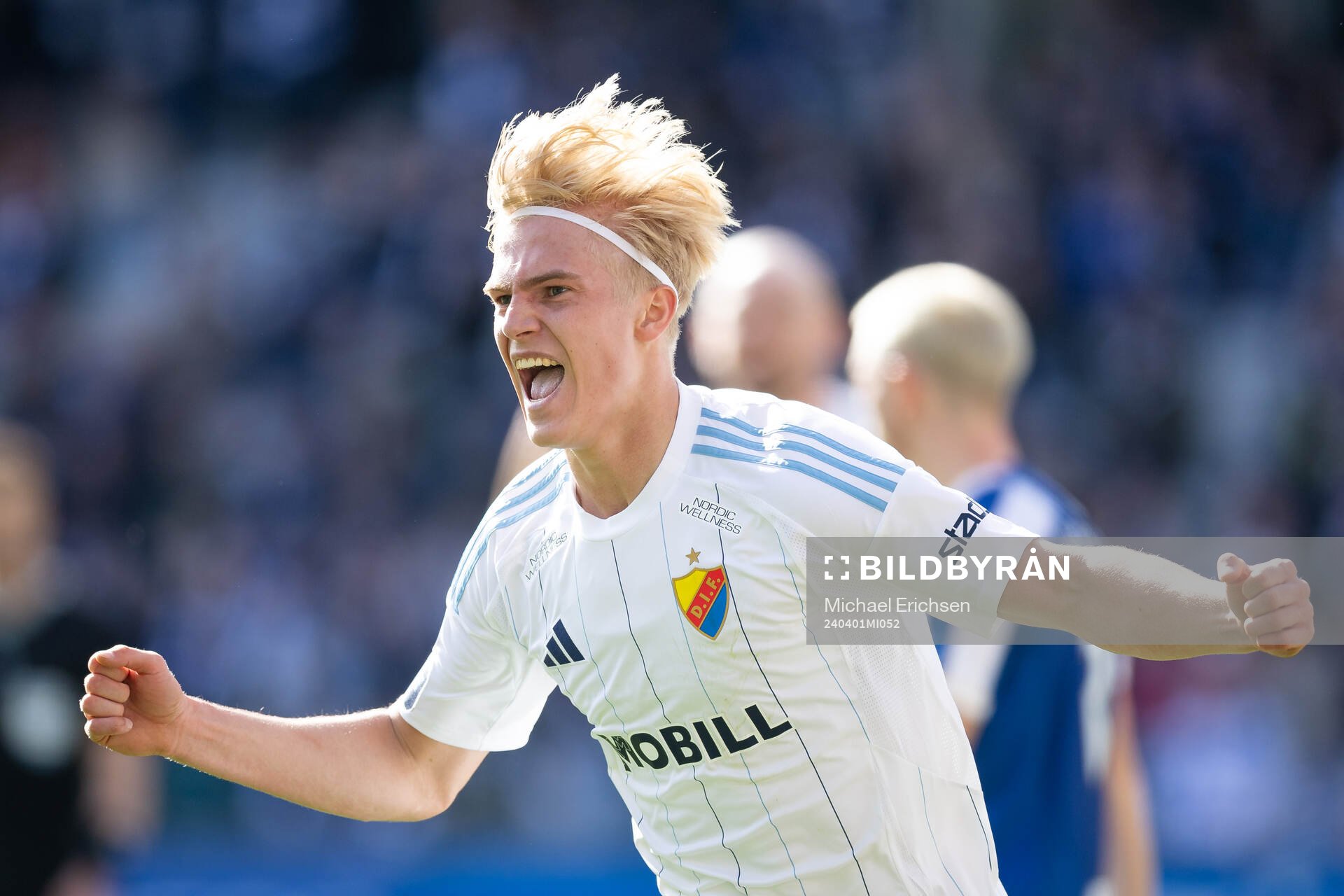Djurgårdens Lucas Bergvall jublar