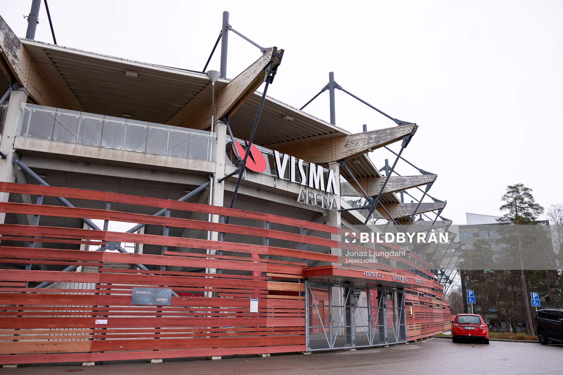 Exteriör vy av Visma arena