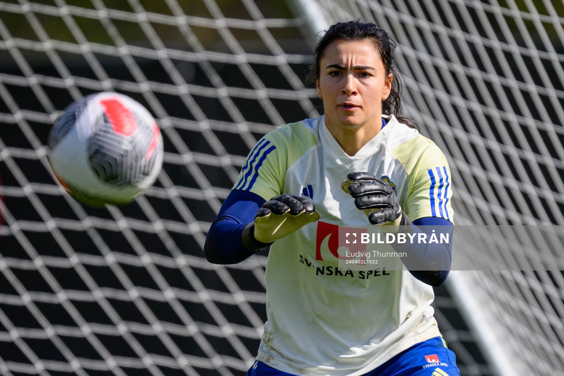 Goalkeeper Zecira Musovic of Sweden of the Swedish women's