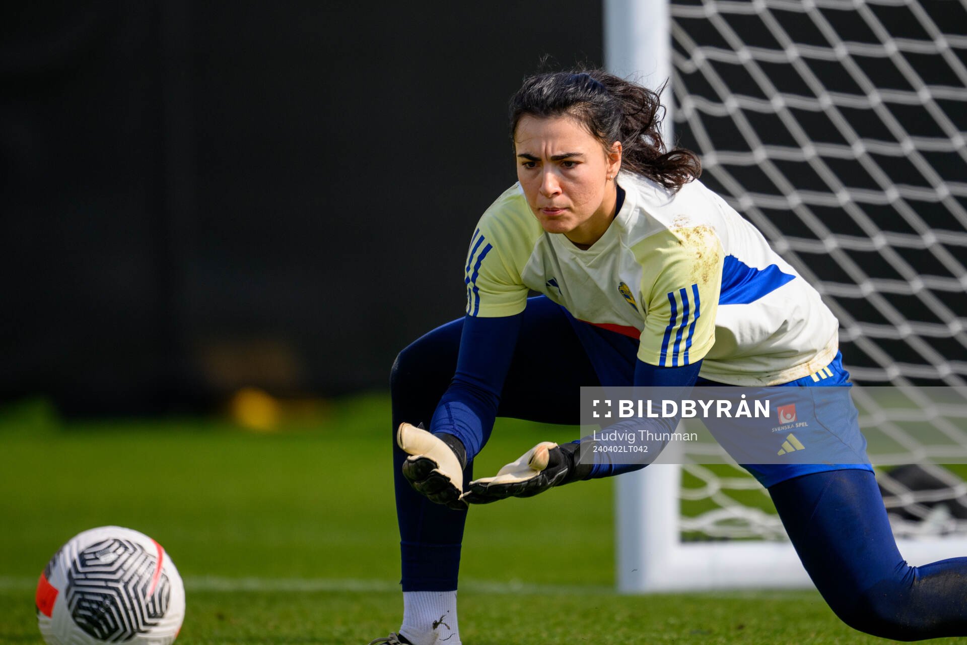 Goalkeeper Zecira Musovic of Sweden of the Swedish women's