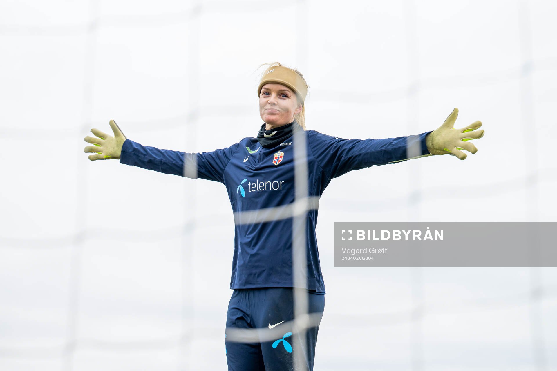 Goalkeeper Guro Pettersen of the Norwegian women's national