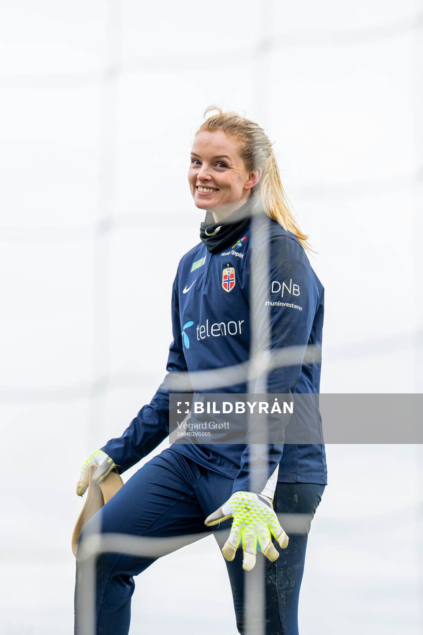 Goalkeeper Guro Pettersen of the Norwegian women's national