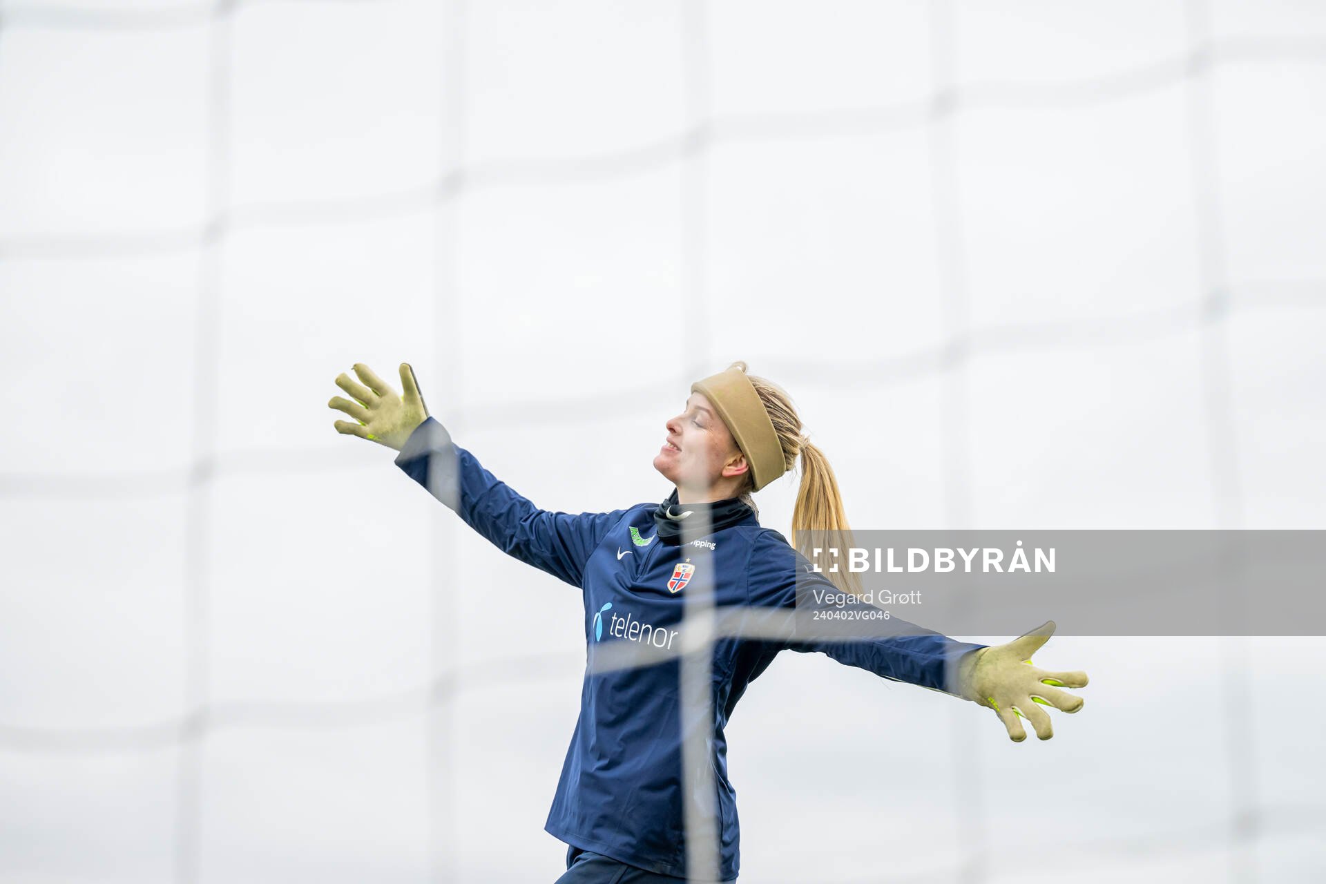 Goalkeeper Guro Pettersen of the Norwegian women's national