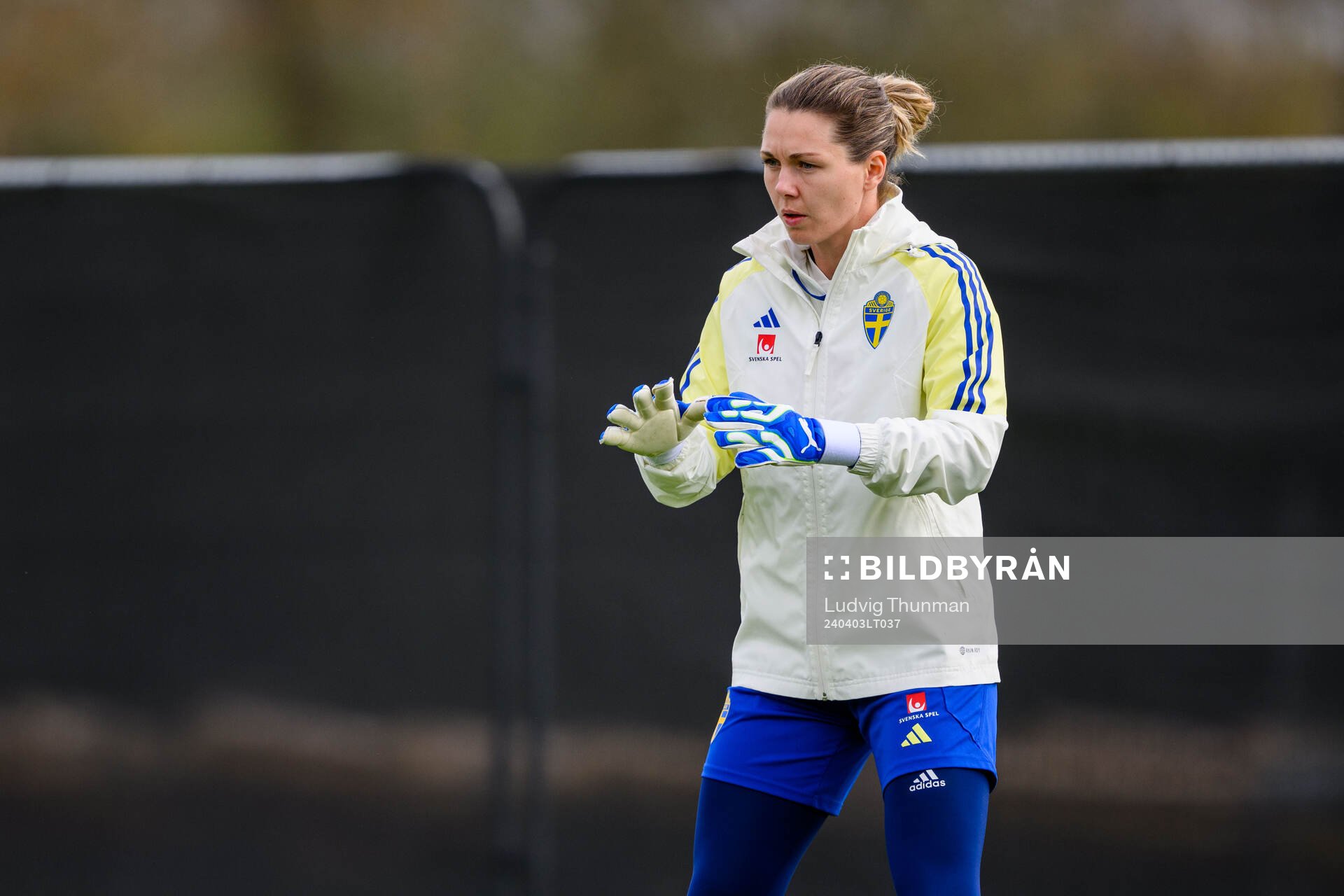 Goalkeeper Jennifer Falk of Sweden of the women's national
