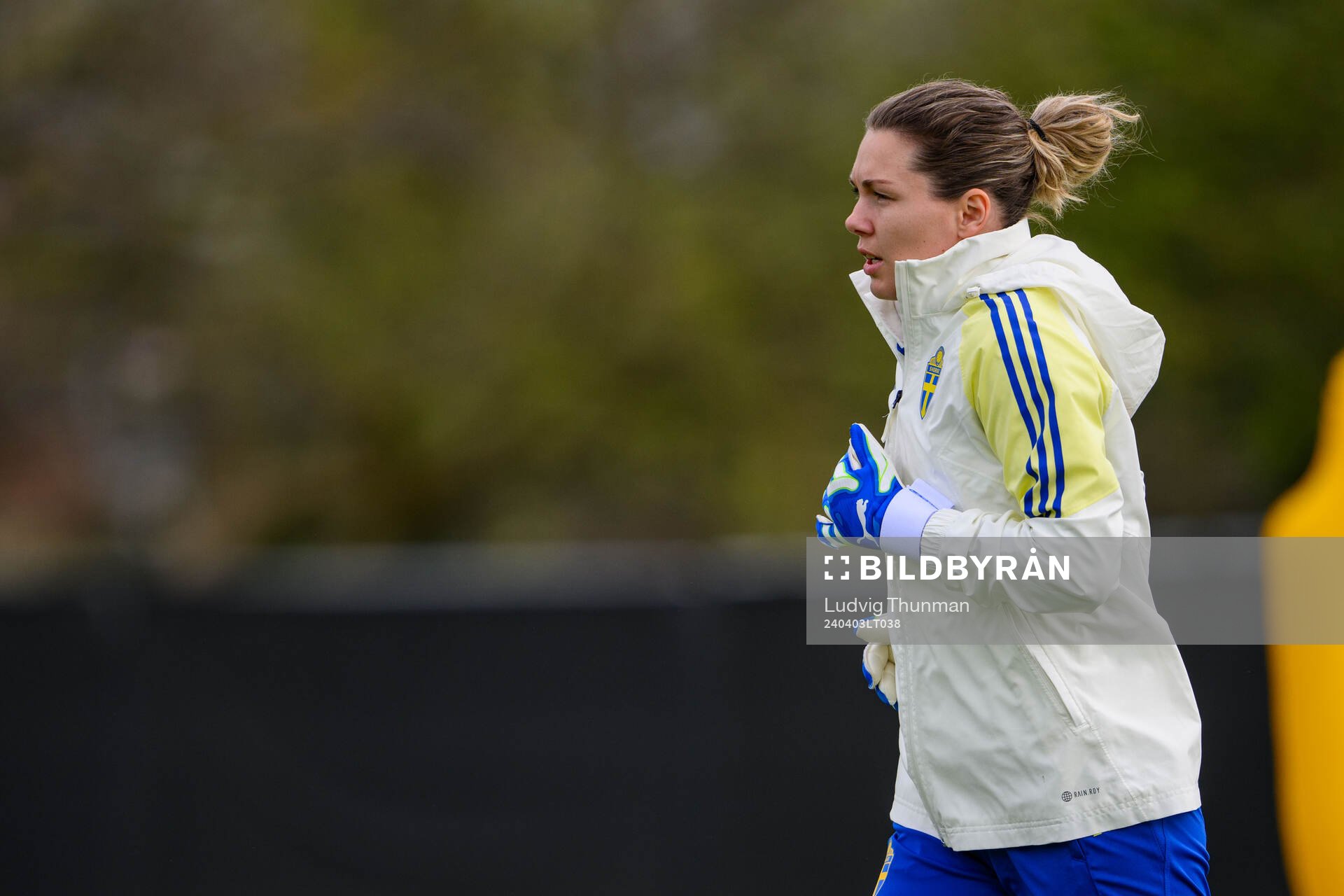 Goalkeeper Jennifer Falk of Sweden of the women's national