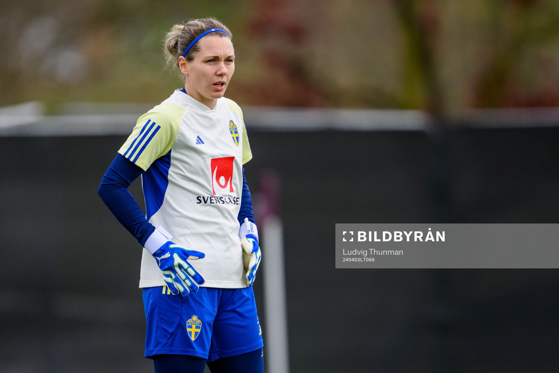Goalkeeper Jennifer Falk of Sweden of the women's national
