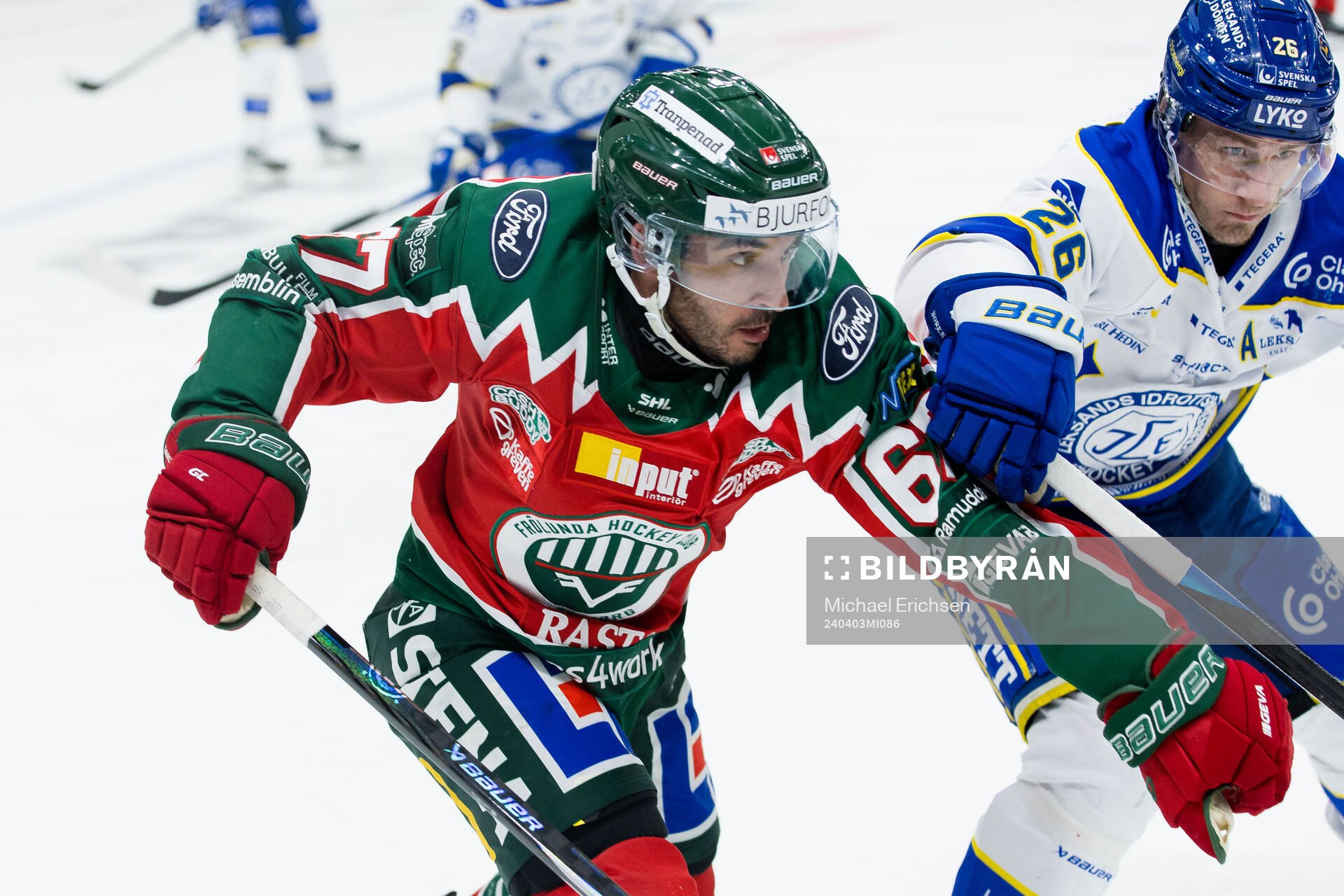 Frölundas Jayden Halbgewachs och Leksands Patrik Norén