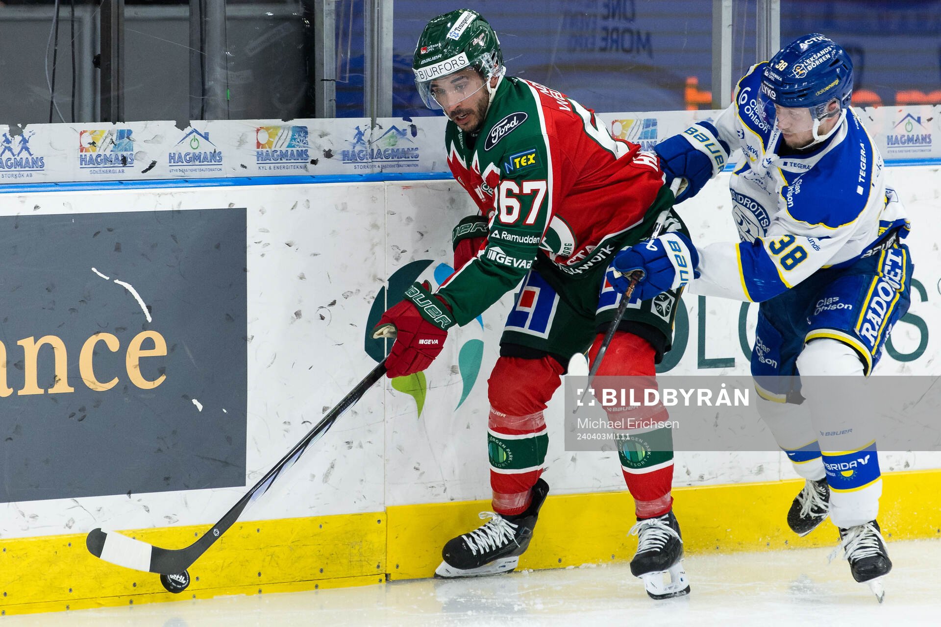 Frölundas Jayden Halbgewachs och Leksands Olle Alsing