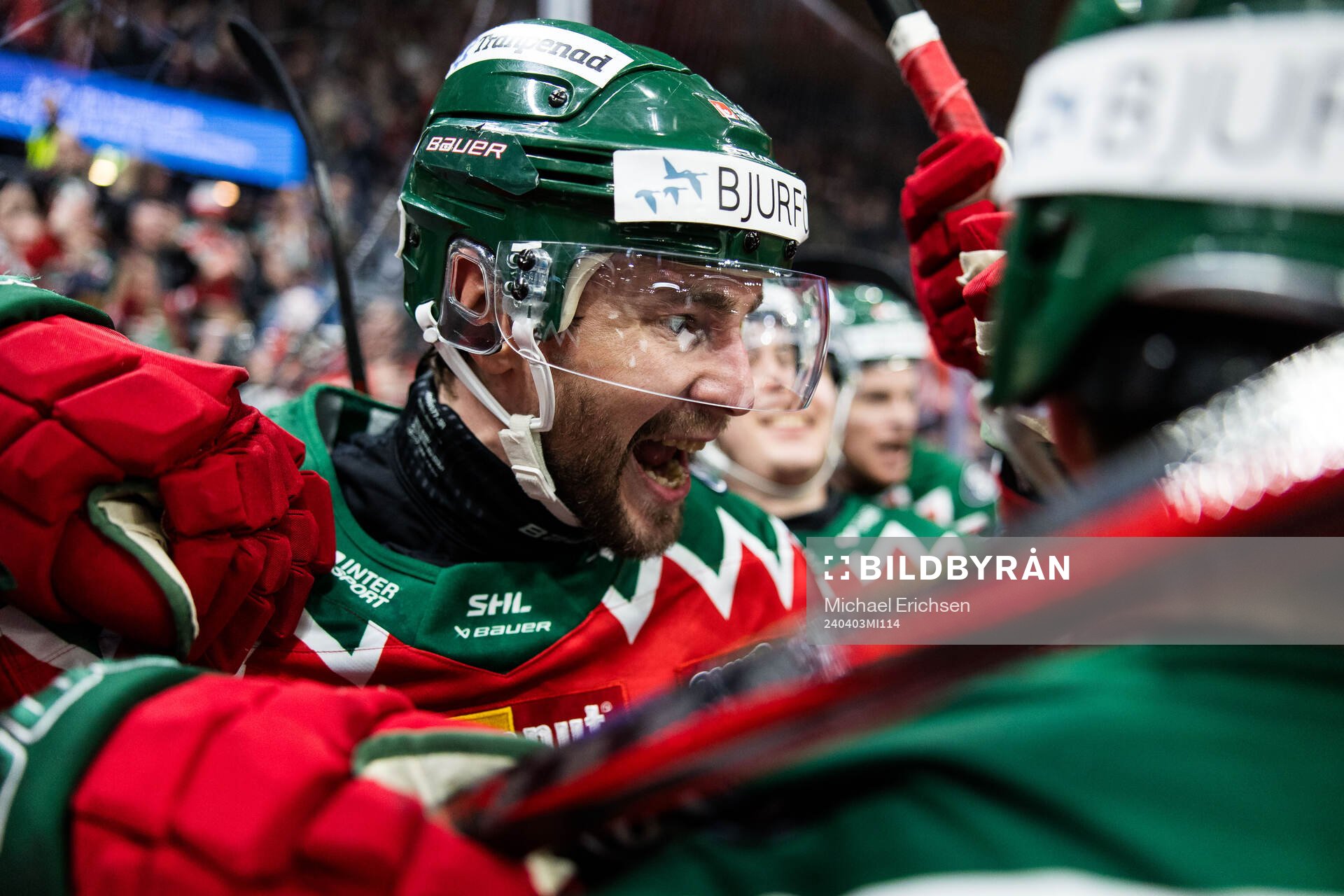 Frölundas Mikael Ruohomaa jublar