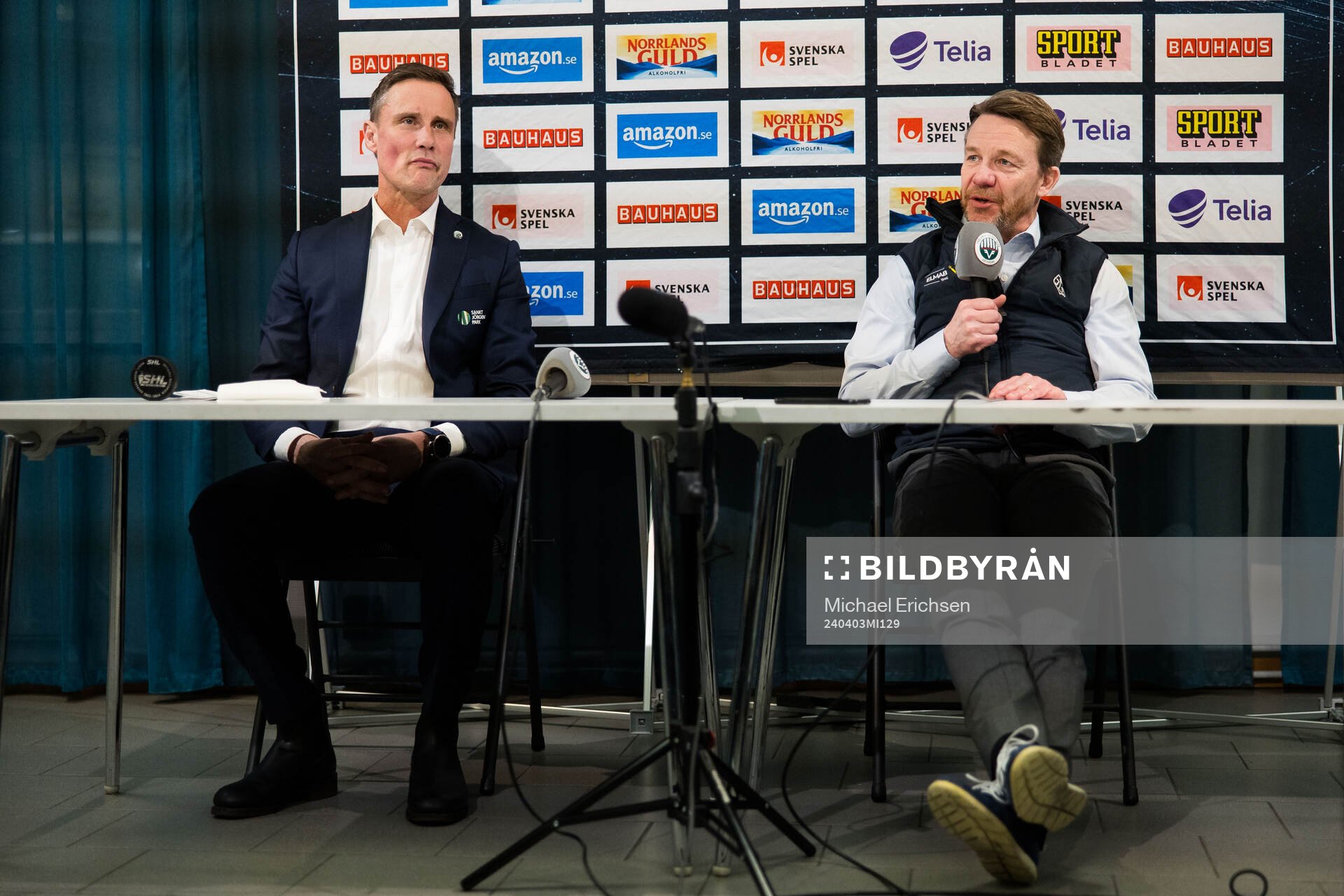 Frölundas tränare Roger Rönnberg och Leksands tränare