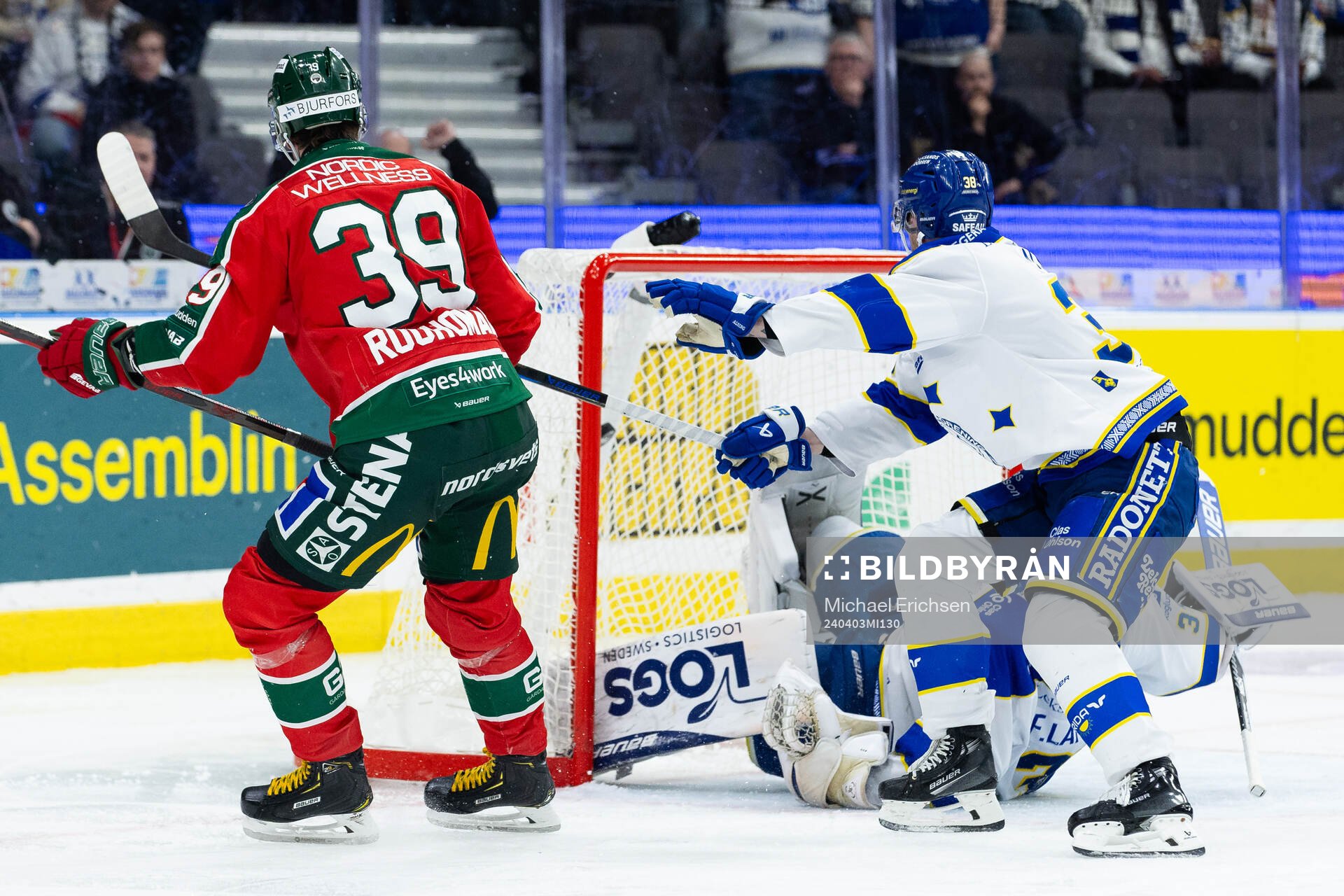Frölundas Mikael Ruohomaa sätter avgörande 3-2 i mål