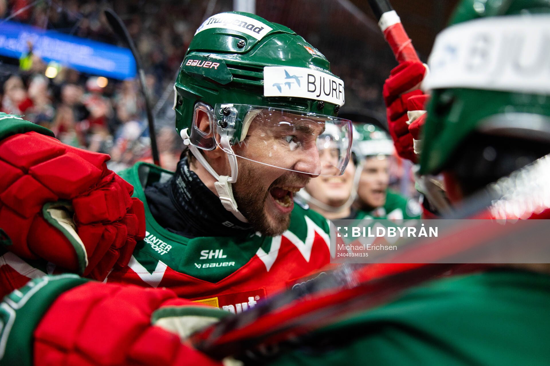 Frölundas Mikael Ruohomaa jublar