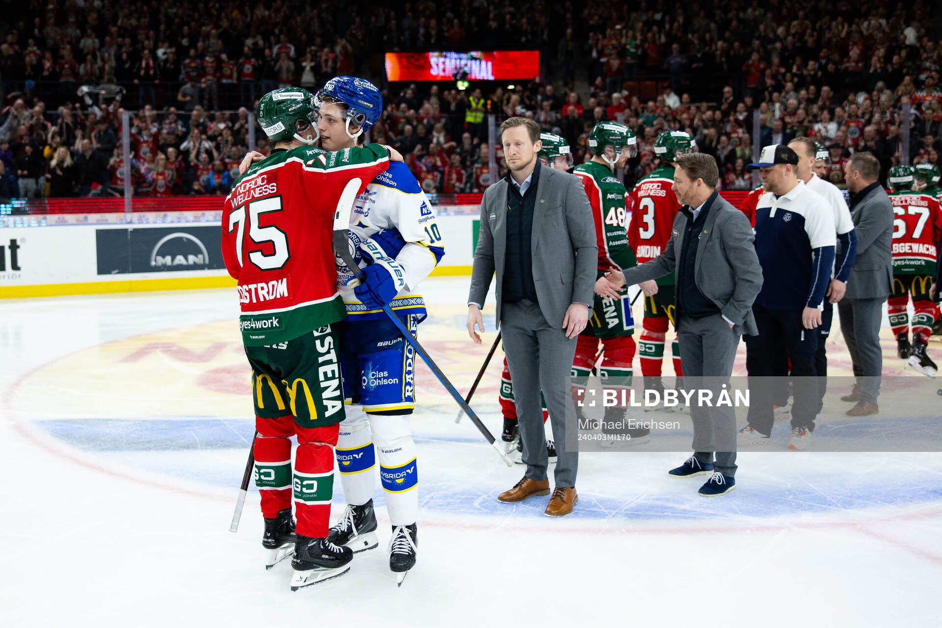 Frölundas David Edstrom och Leksands Anton Johansson