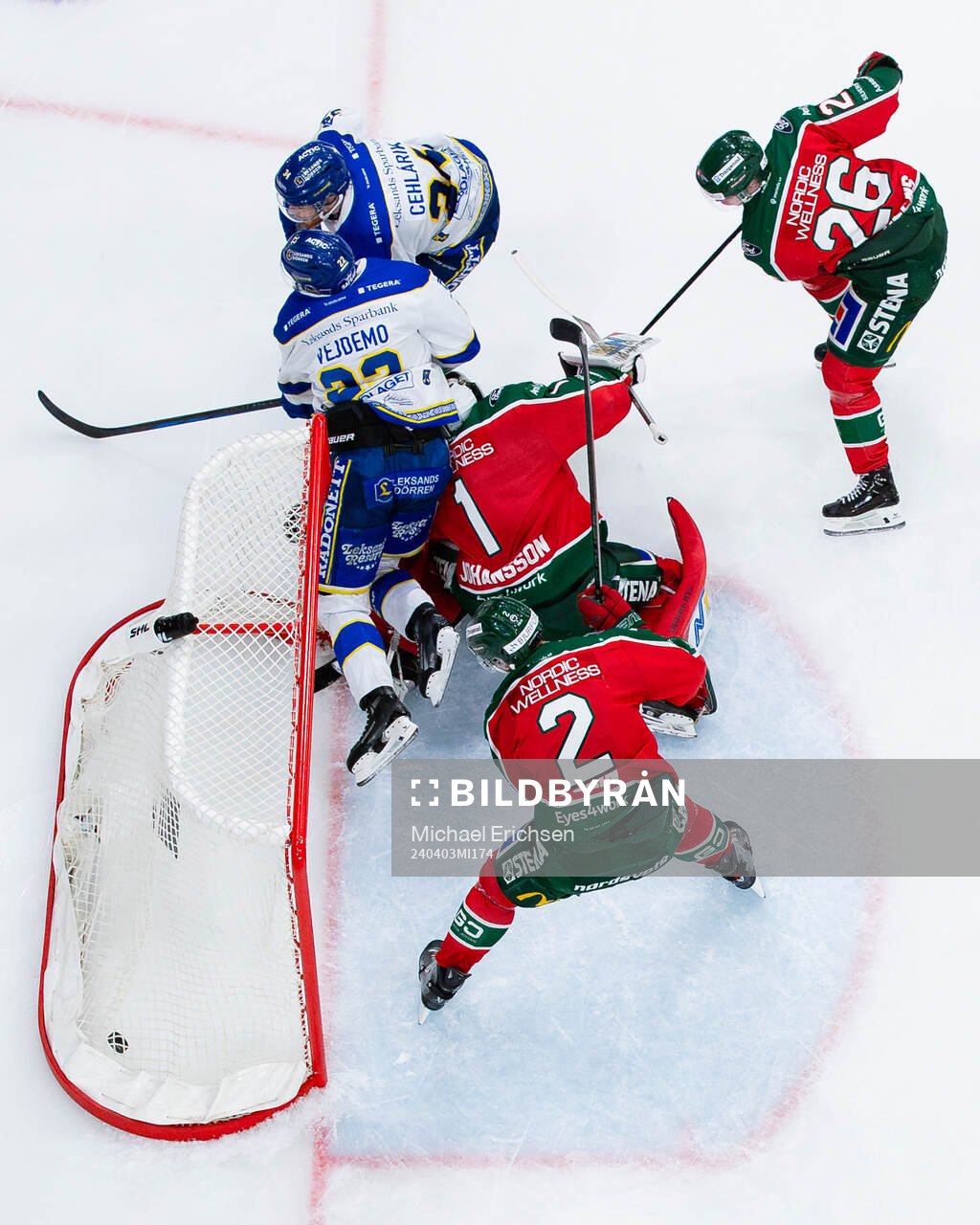 Leksands Lukas Vejdemo kvitterar till 1-1 bakom Frölundas