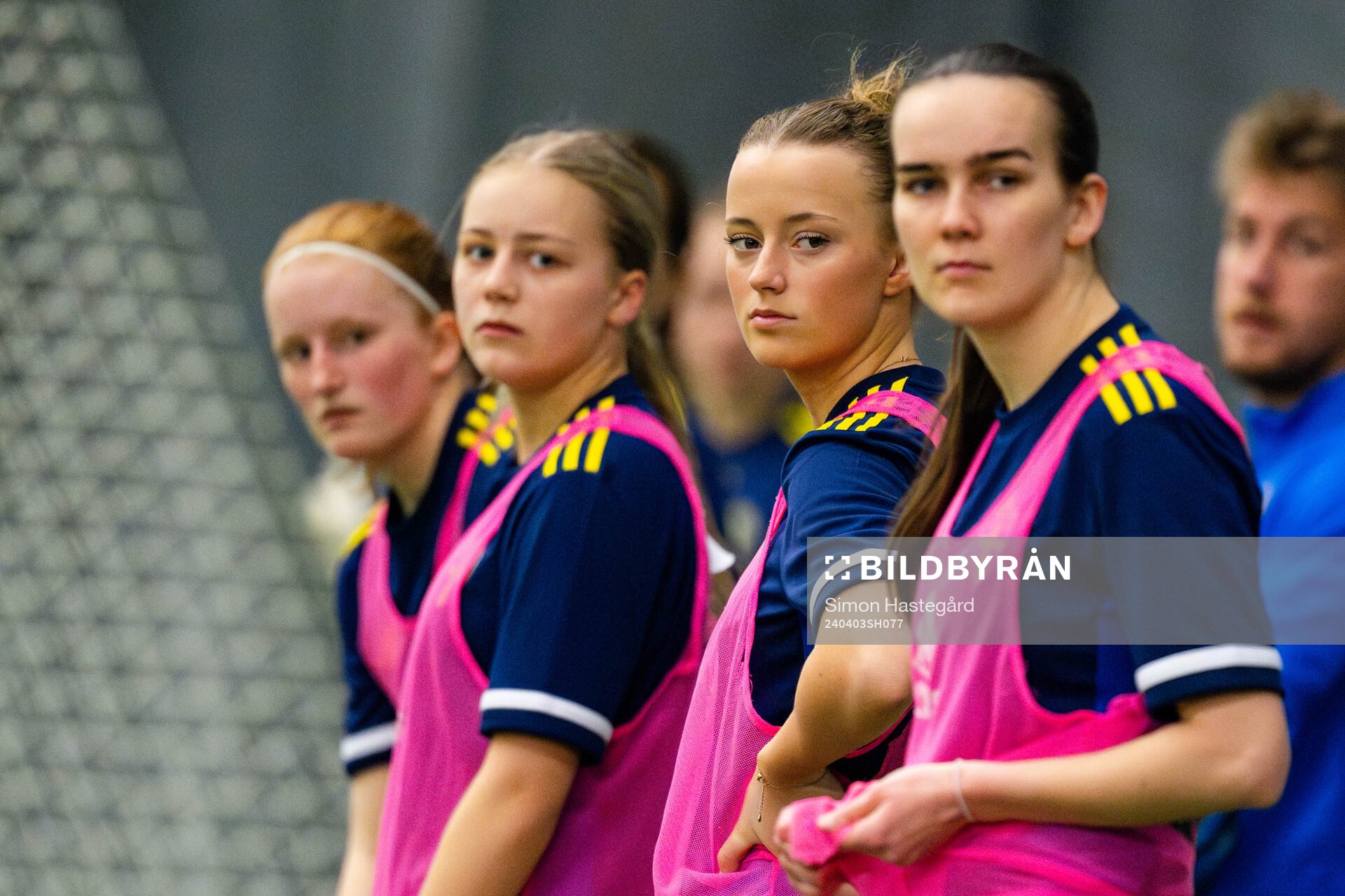 Hanna Andréasson under en träning med det svenska F18-landslaget i fotboll den 3 april 2024 i Stockholm. 
