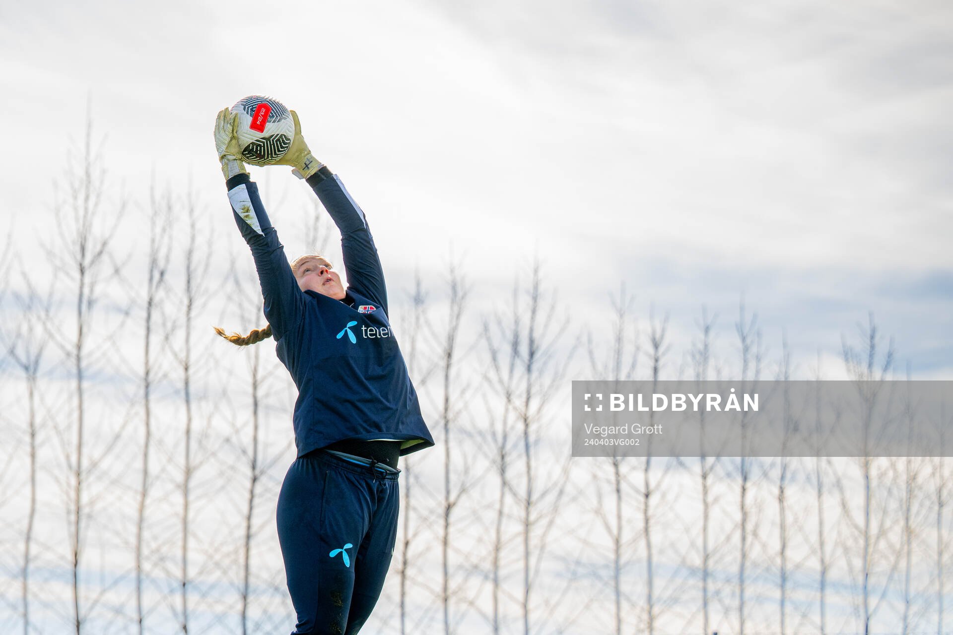 Goalkeeper Aurora Mikalsen of the Norwegian women's