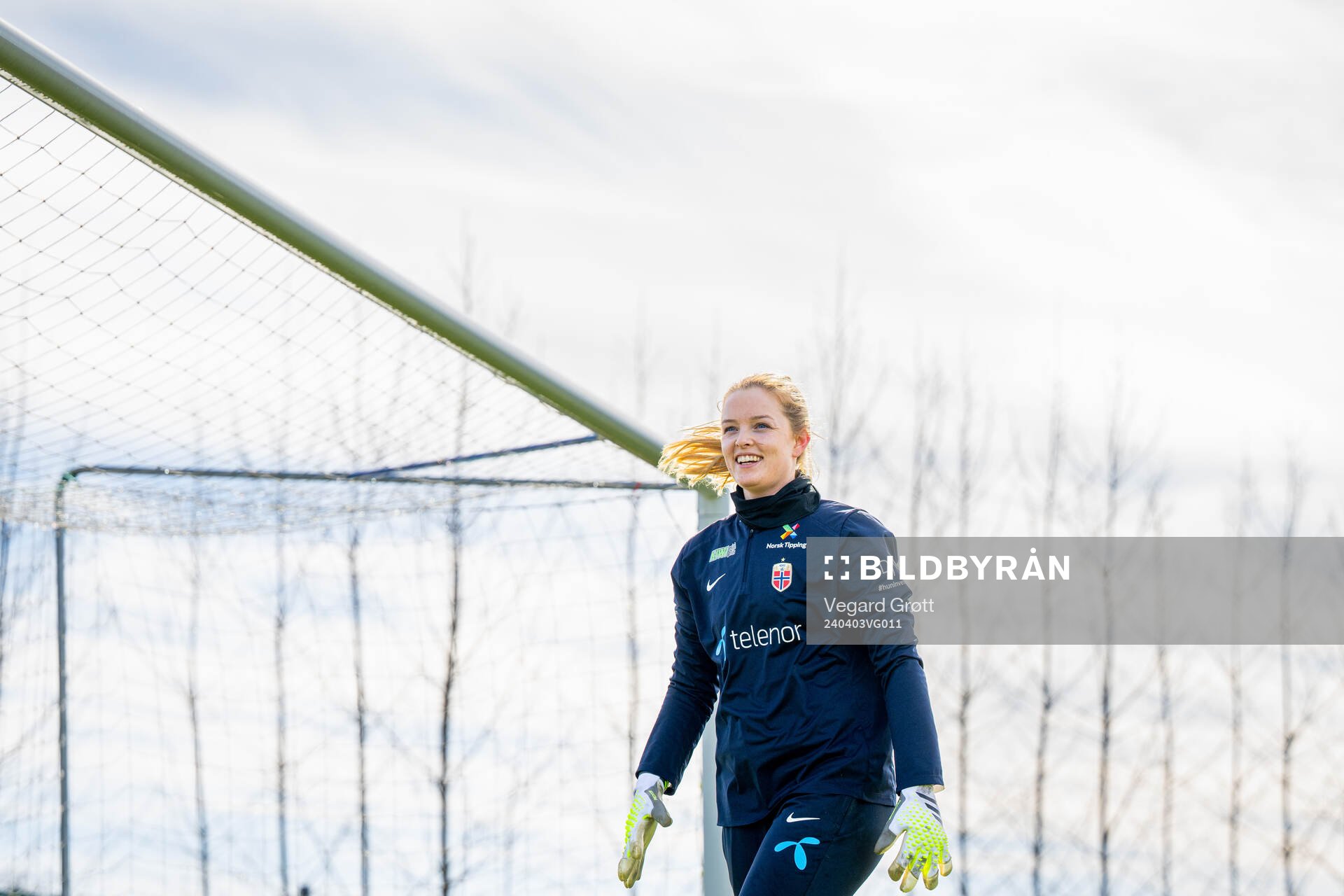 Goalkeeper Guro Pettersen of the Norwegian women's national