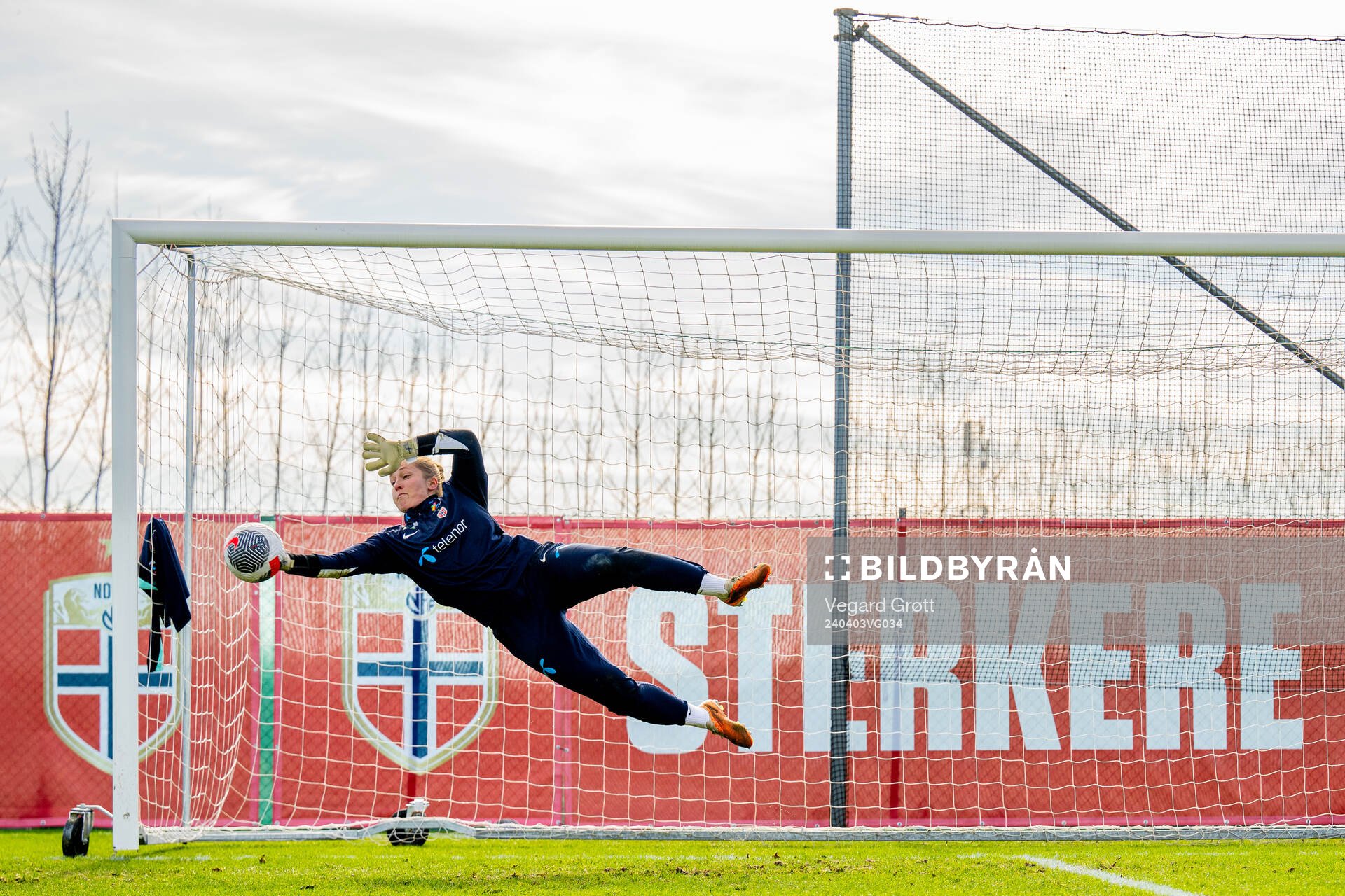 Goalkeeper Aurora Mikalsen of the Norwegian women's