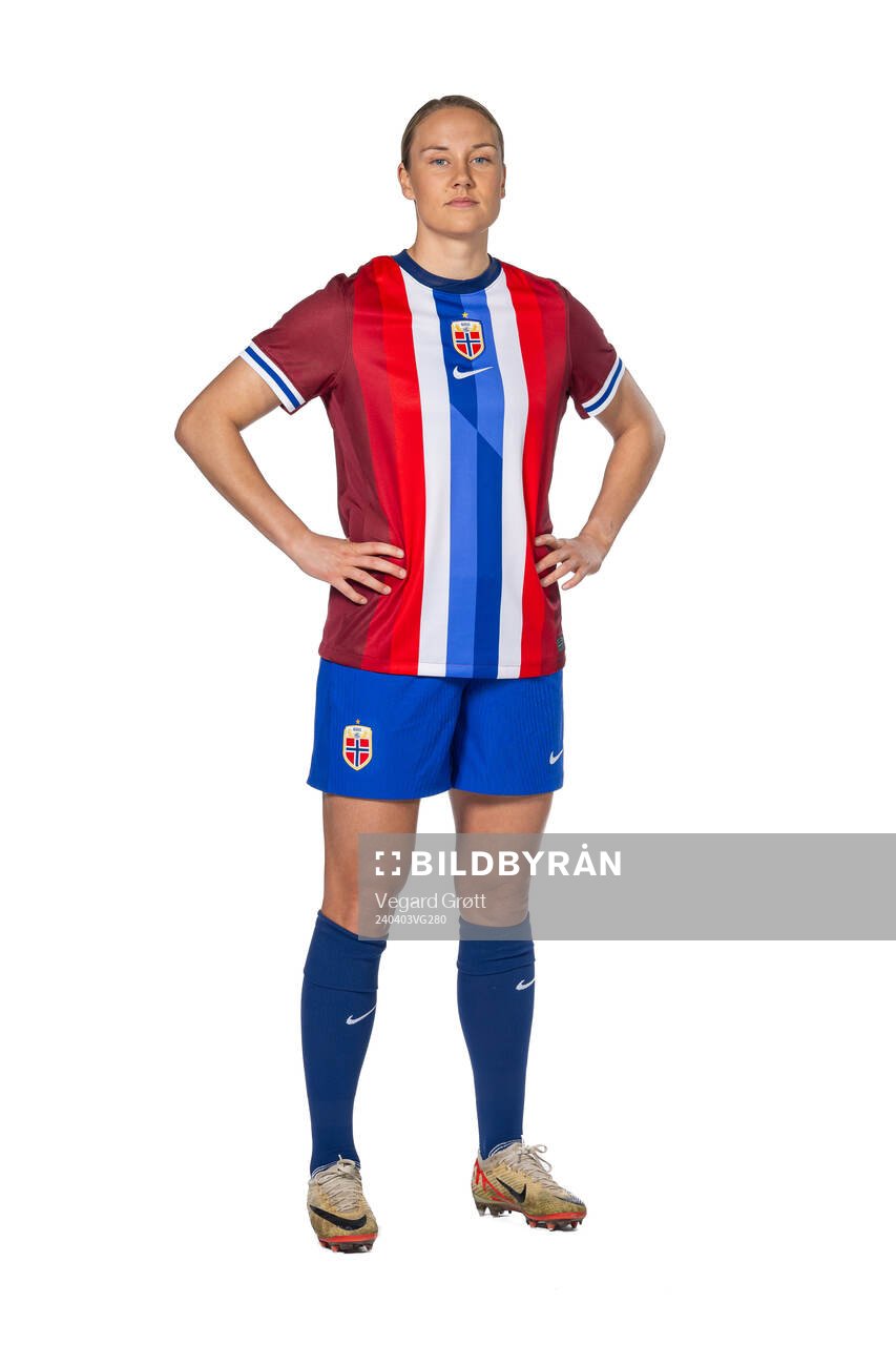 Lisa Naalsund of the Norwegian women's national football team poses for a portrait on April 2, 2024 in Oslo. 
