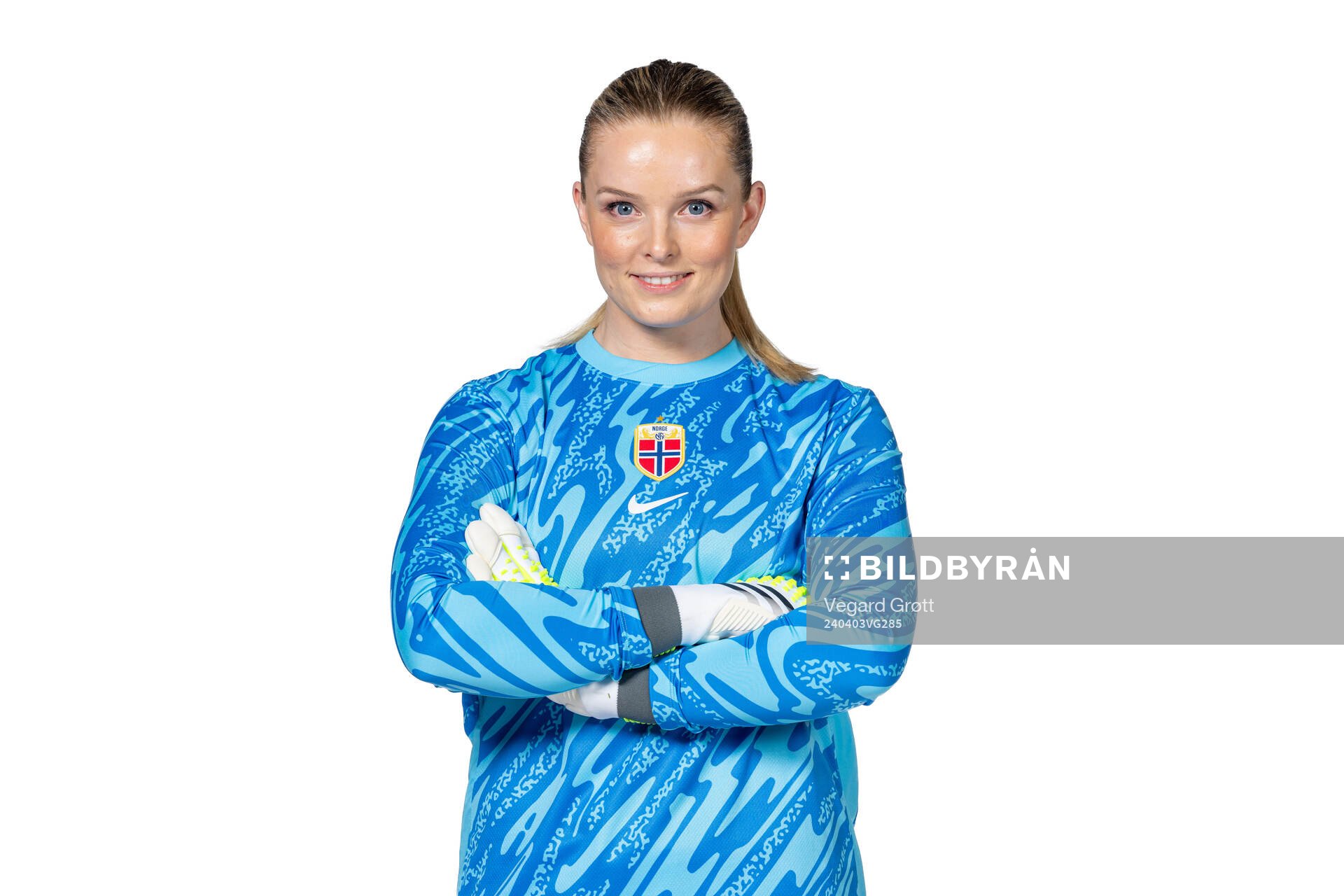 Goalkeeper Guro Pettersen of the Norwegian women's national