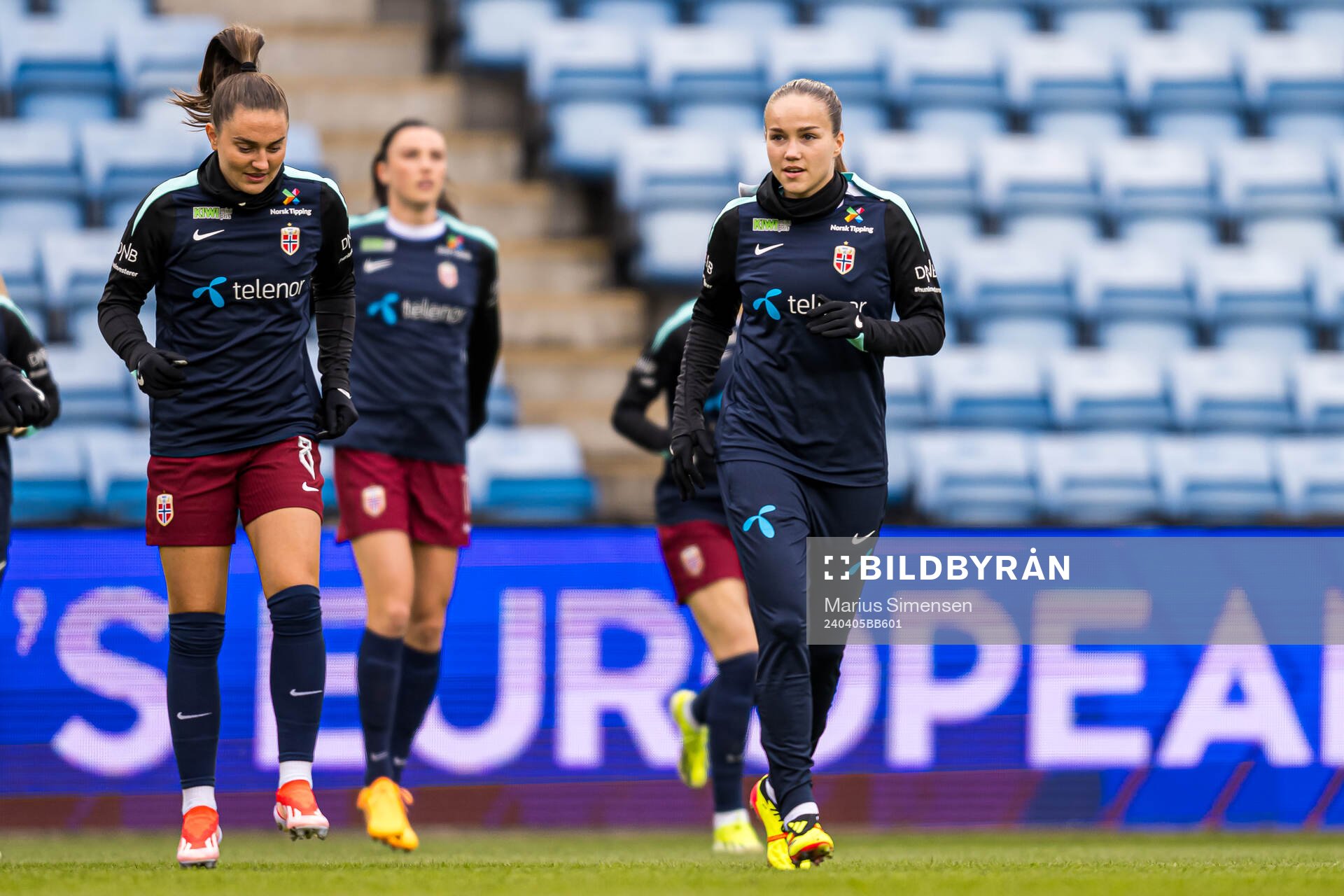Guro Reiten of Norway warms up