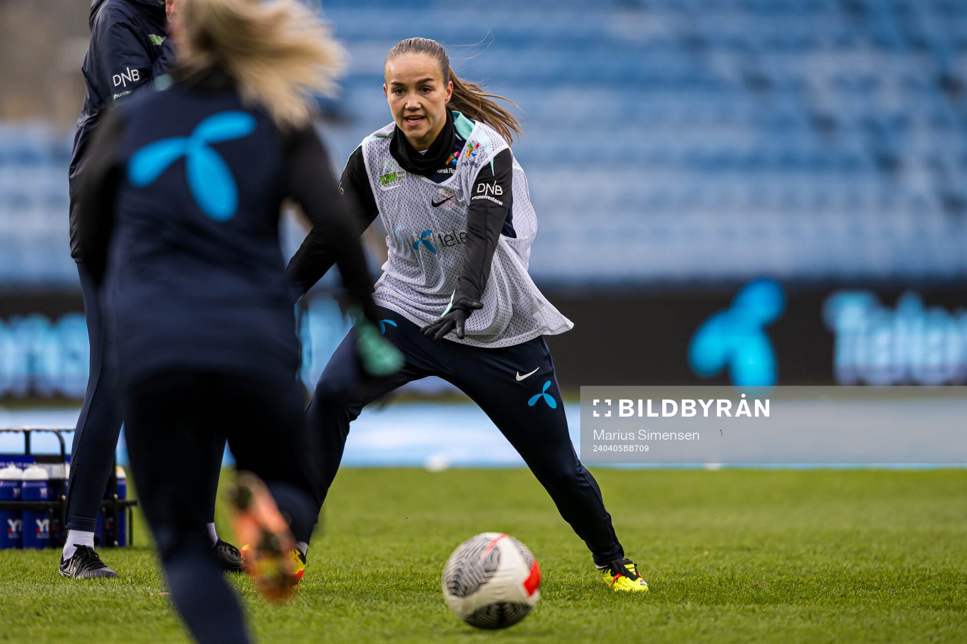 Guro Reiten of Norway warms up