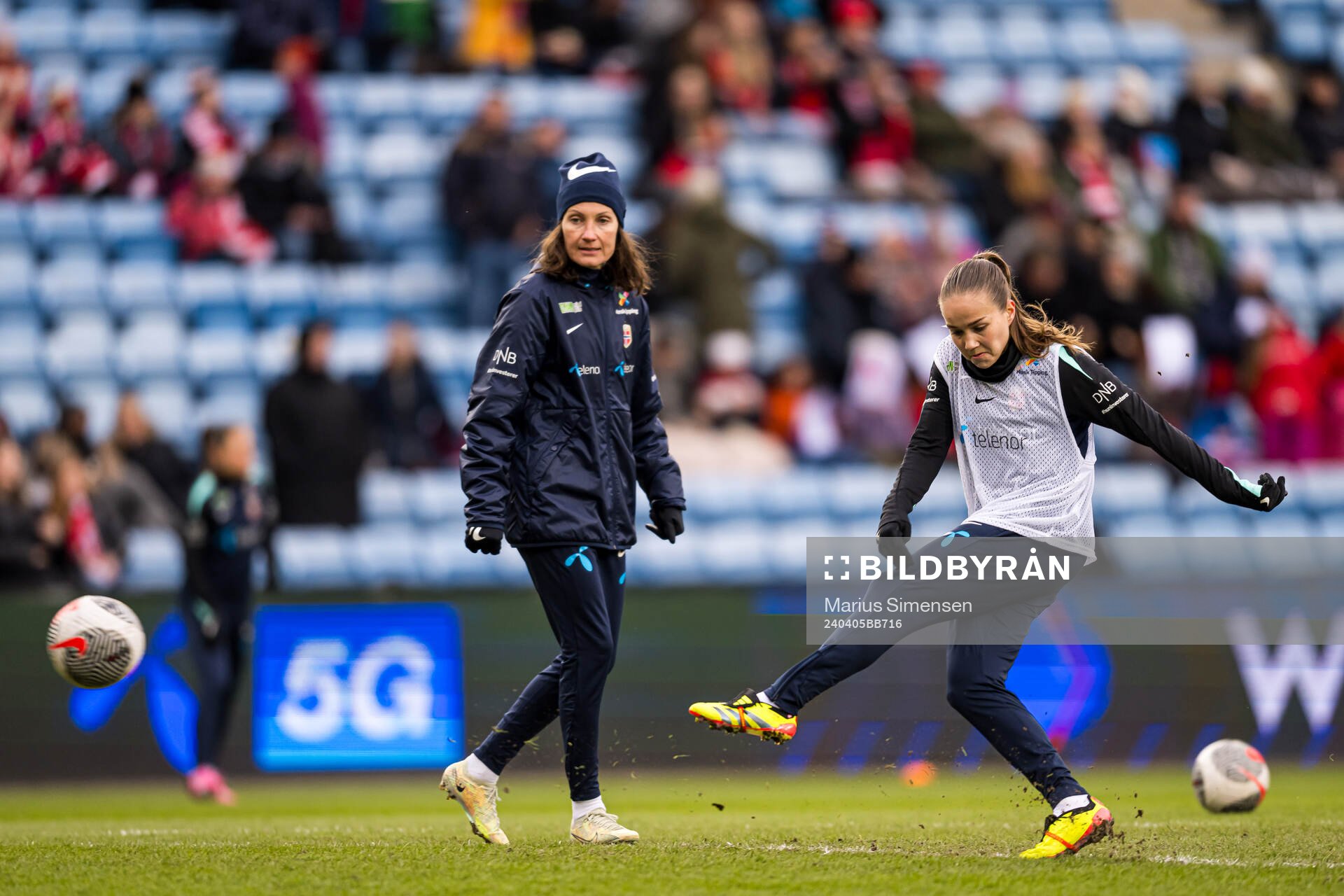 Guro Reiten of Norway warms up