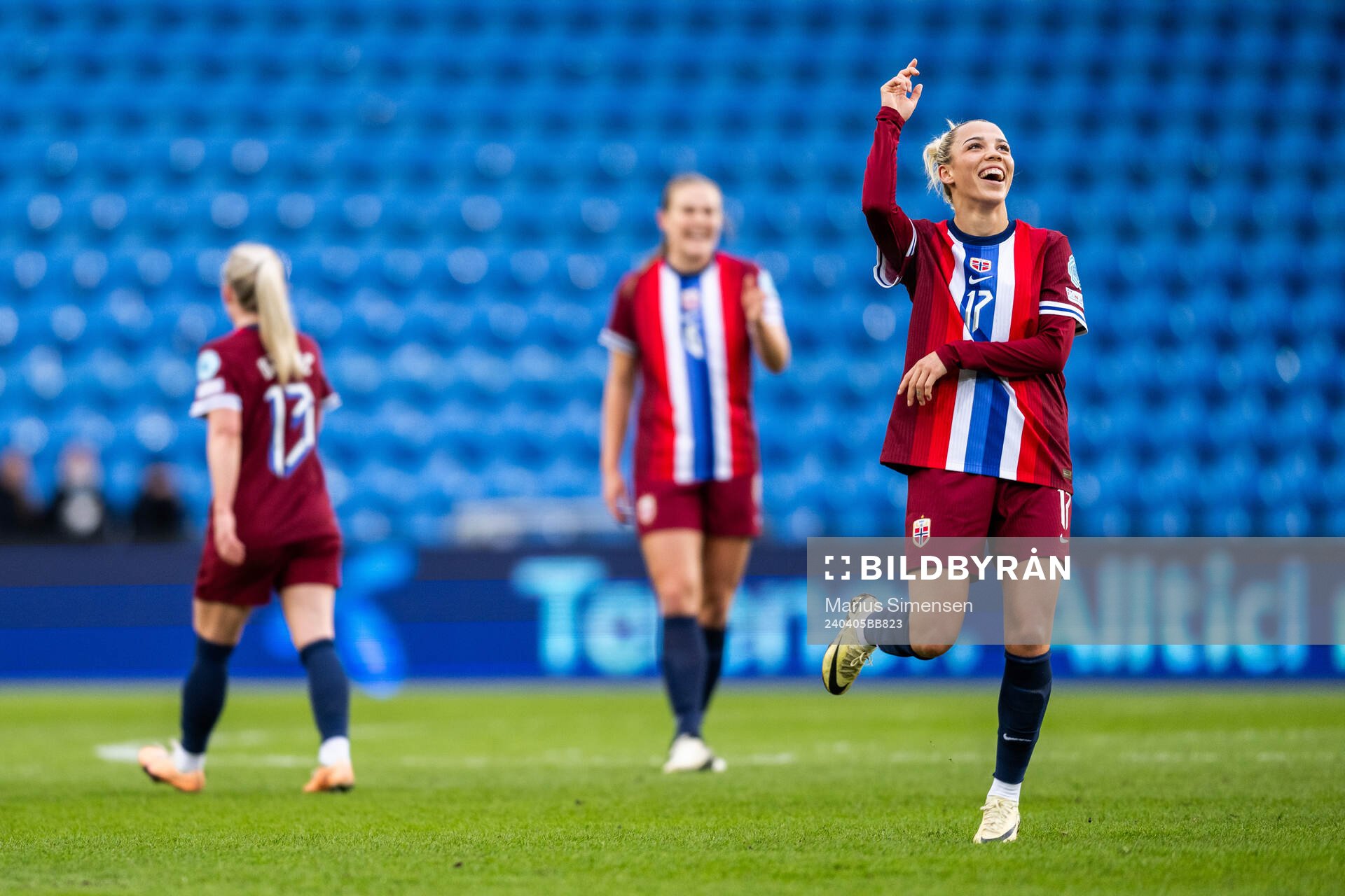 Celin Bizet Ildhusøy of Norway celebrates