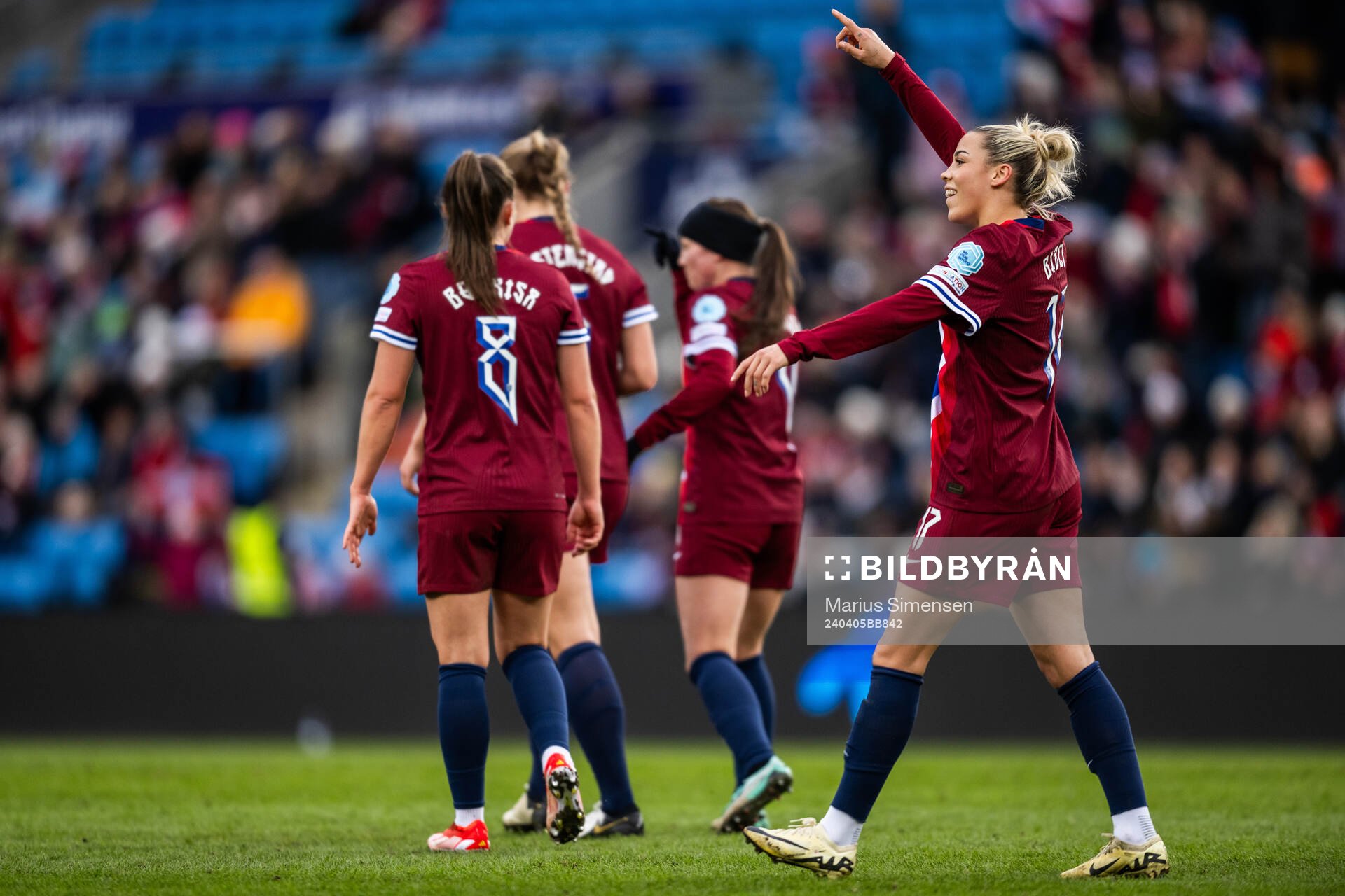 Celin Bizet Ildhusøy of Norway celebrates