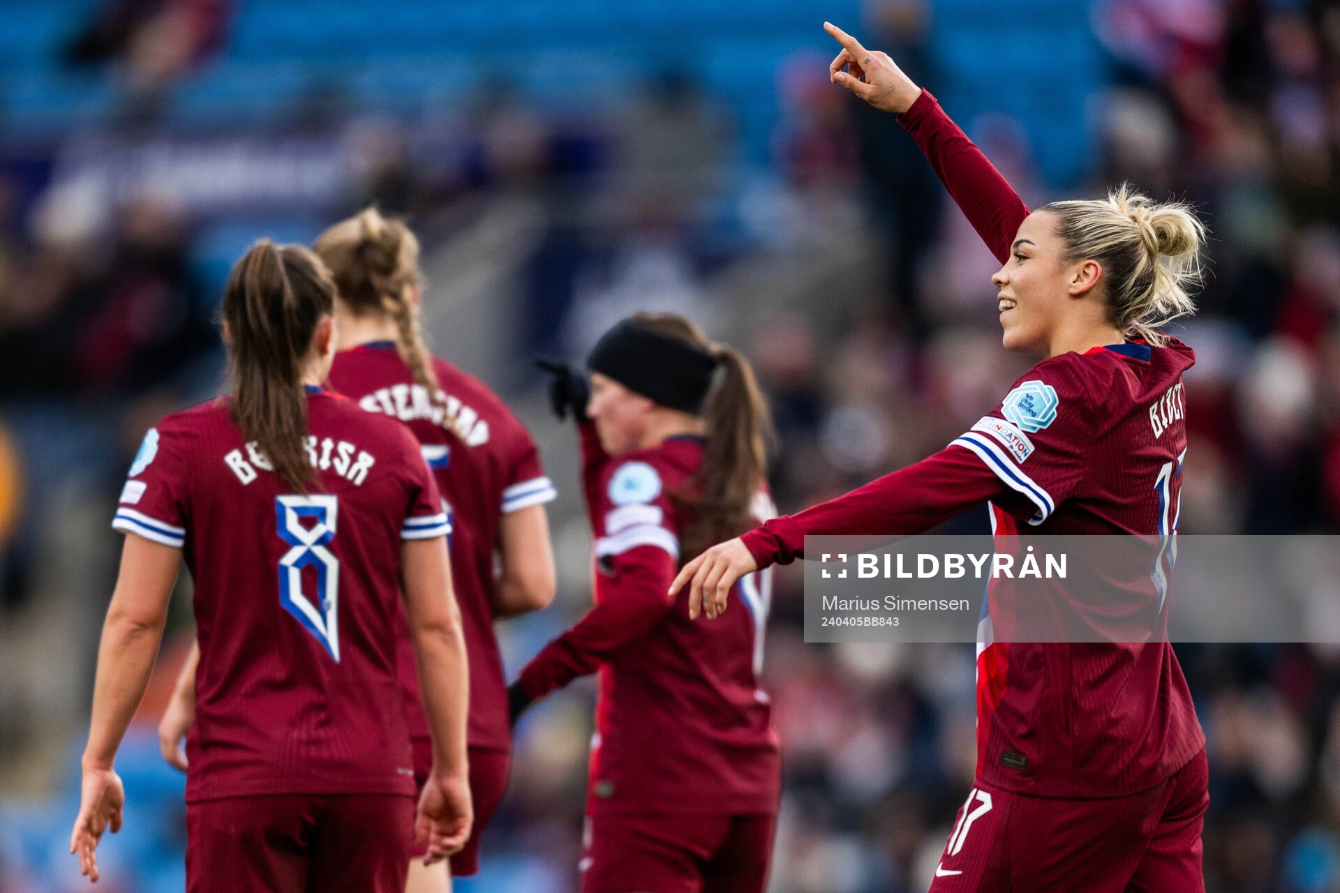 Celin Bizet Ildhusøy of Norway celebrates