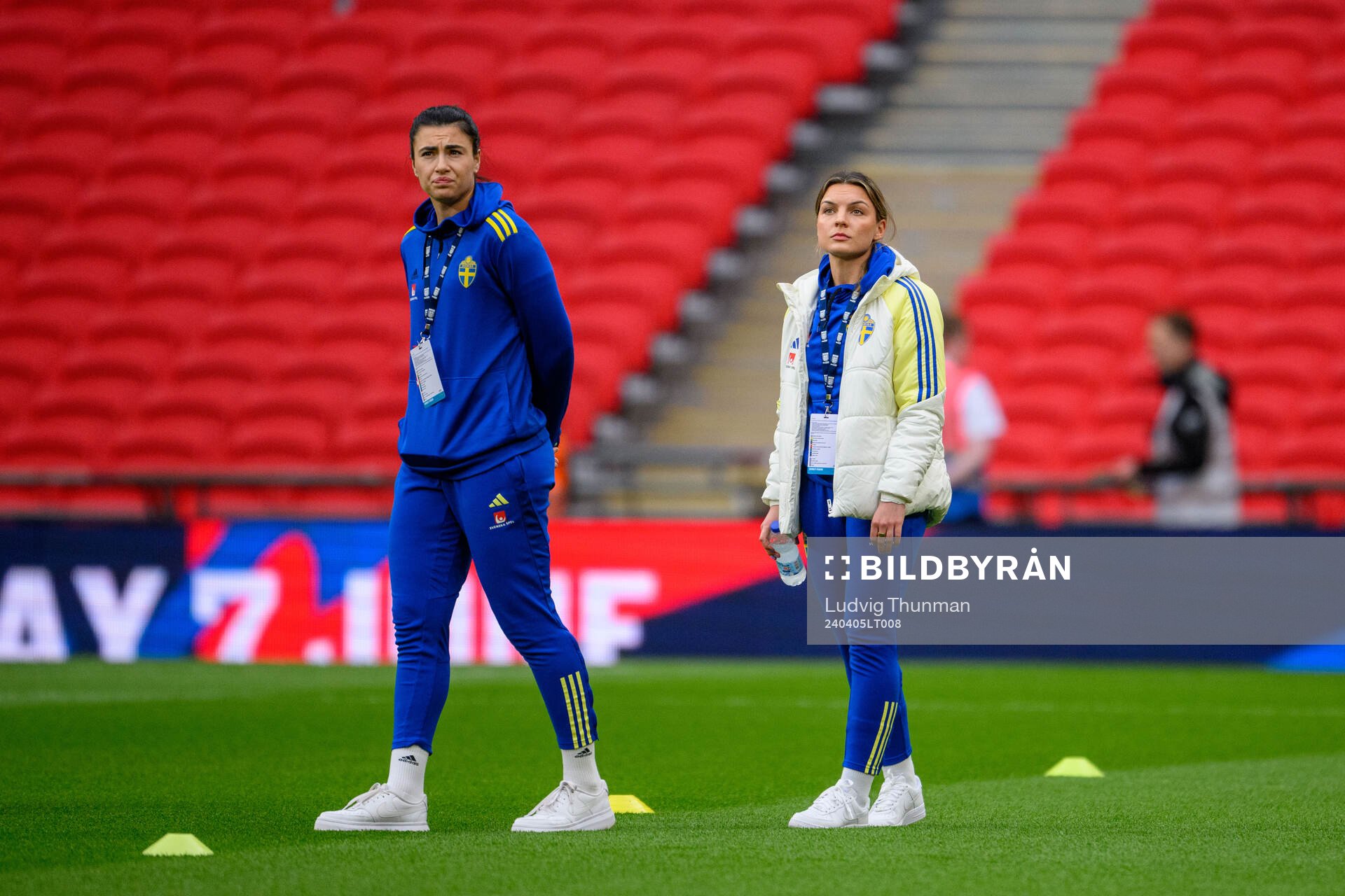Goalkeeper Zecira Musovic and Johanna Rytting Kaneryd of