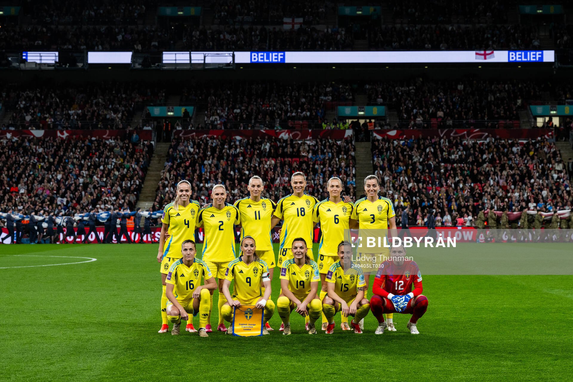 The starting eleven of Sweden pose for a photo