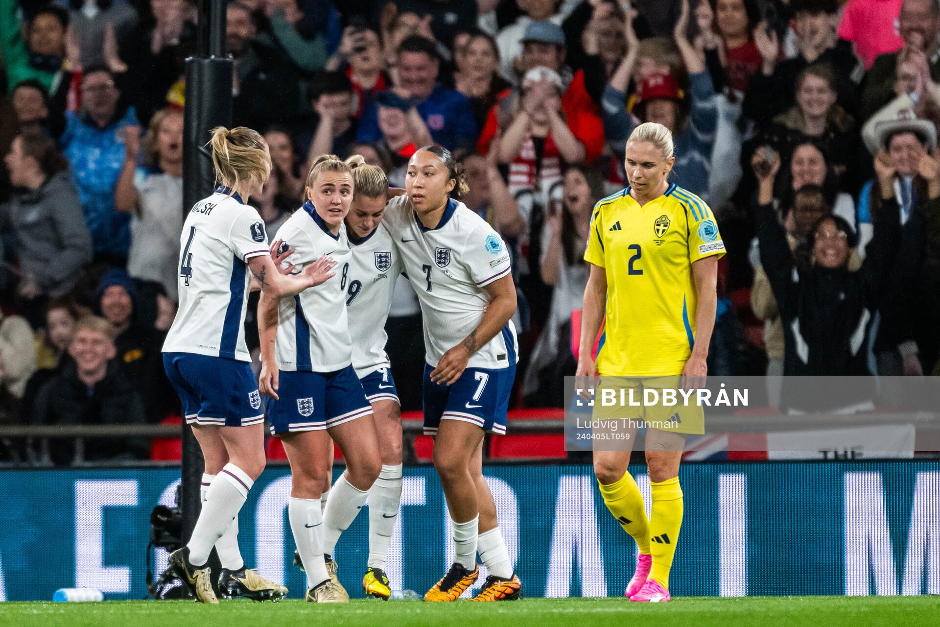 Alessia Russo of England celebrates with team mates