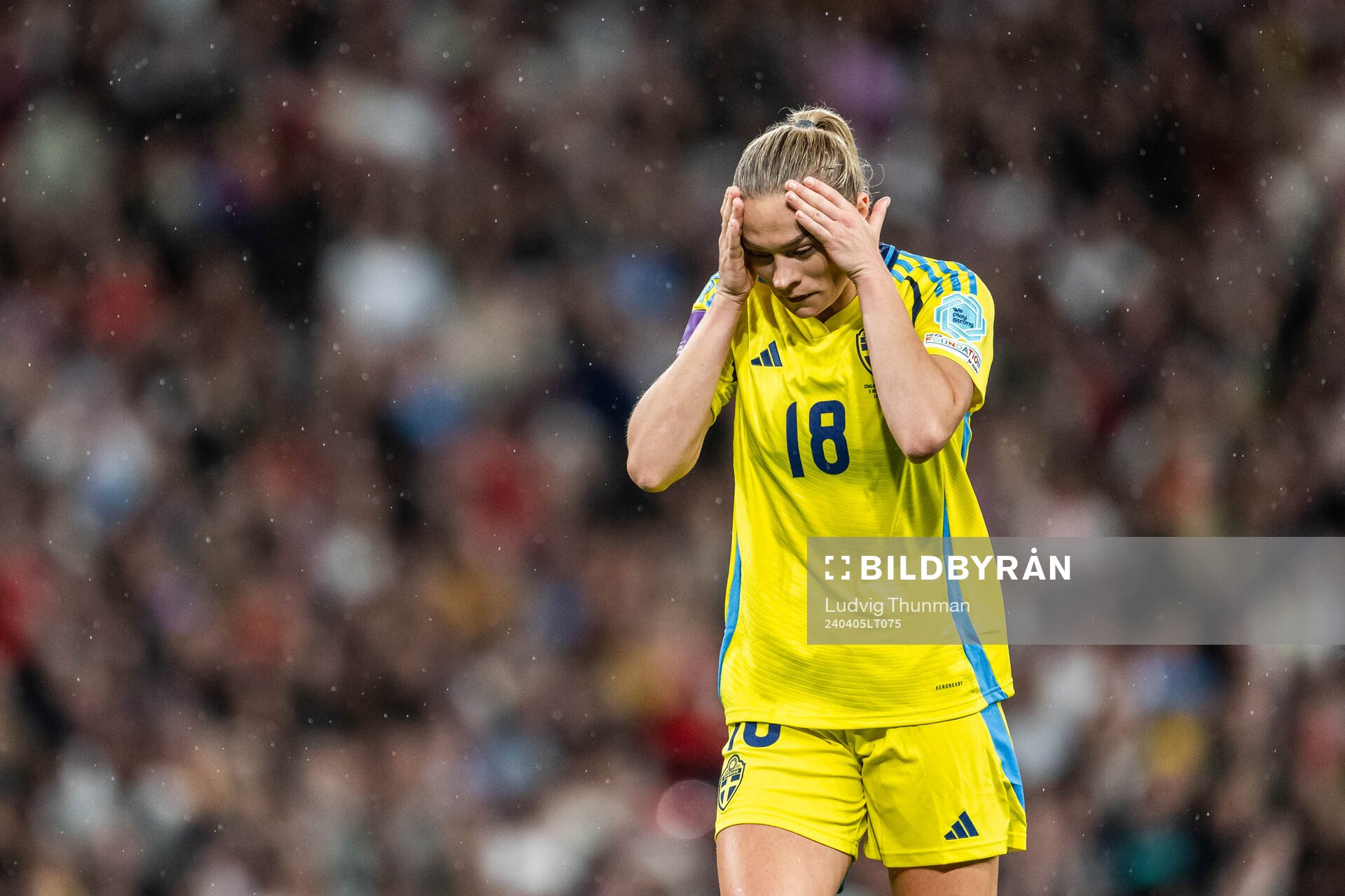 Fridolina Rolfö of Sweden looks dejected