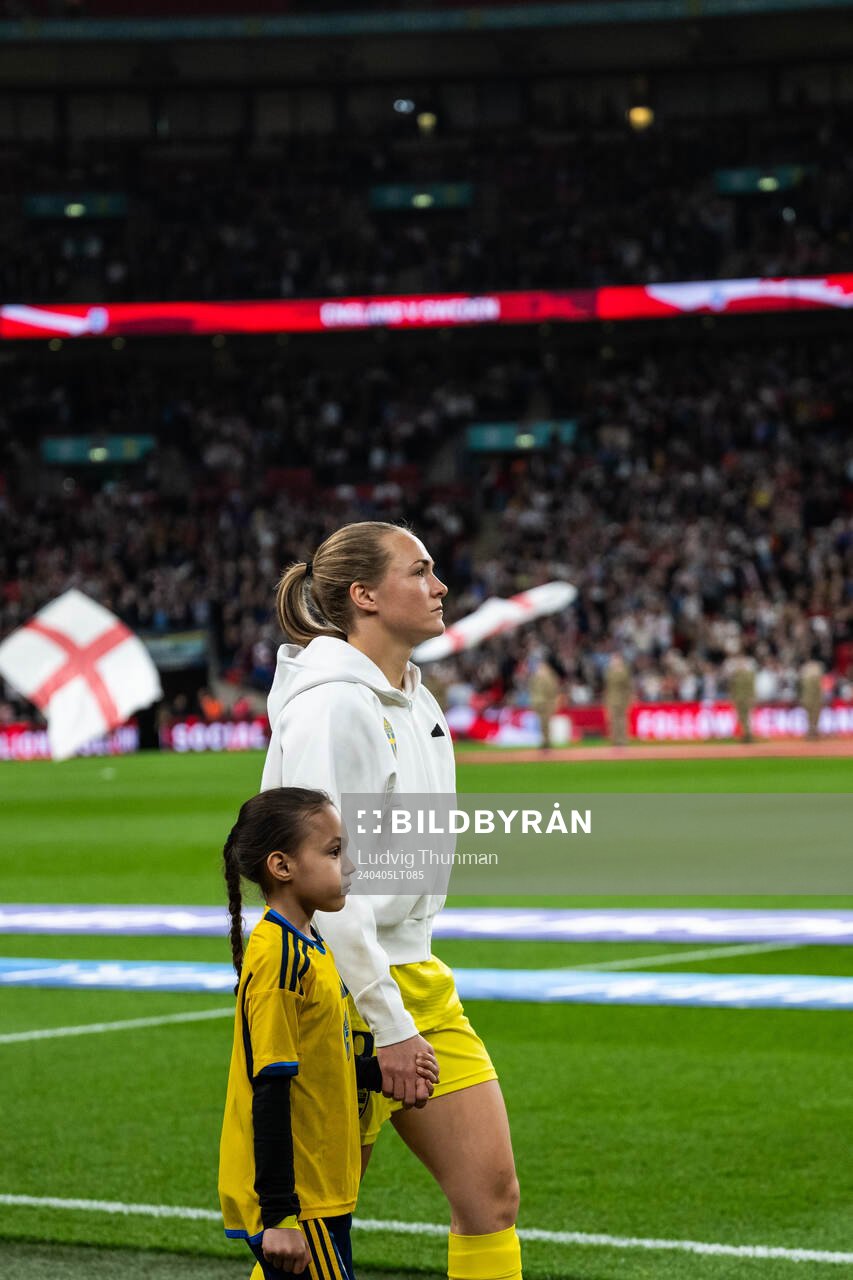 Magdalena Eriksson of Sweden enters the pitch