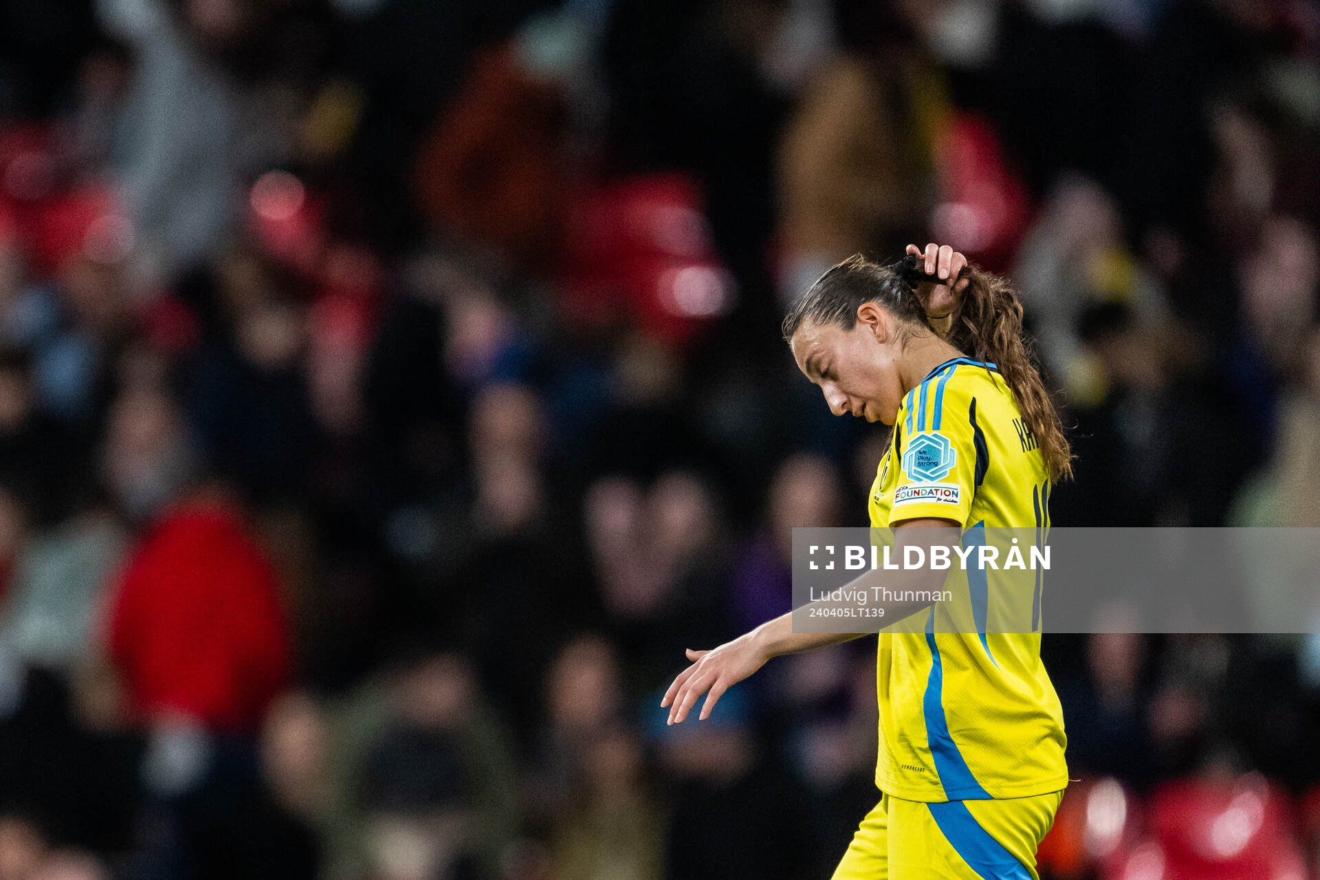 Rusul Rosa Kafaji of Sweden looks dejected