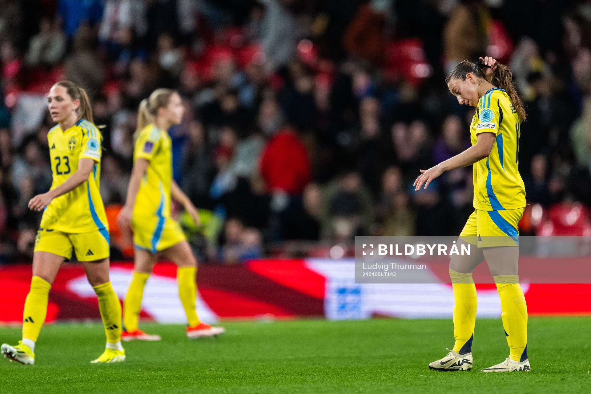 Rusul Rosa Kafaji of Sweden looks dejected