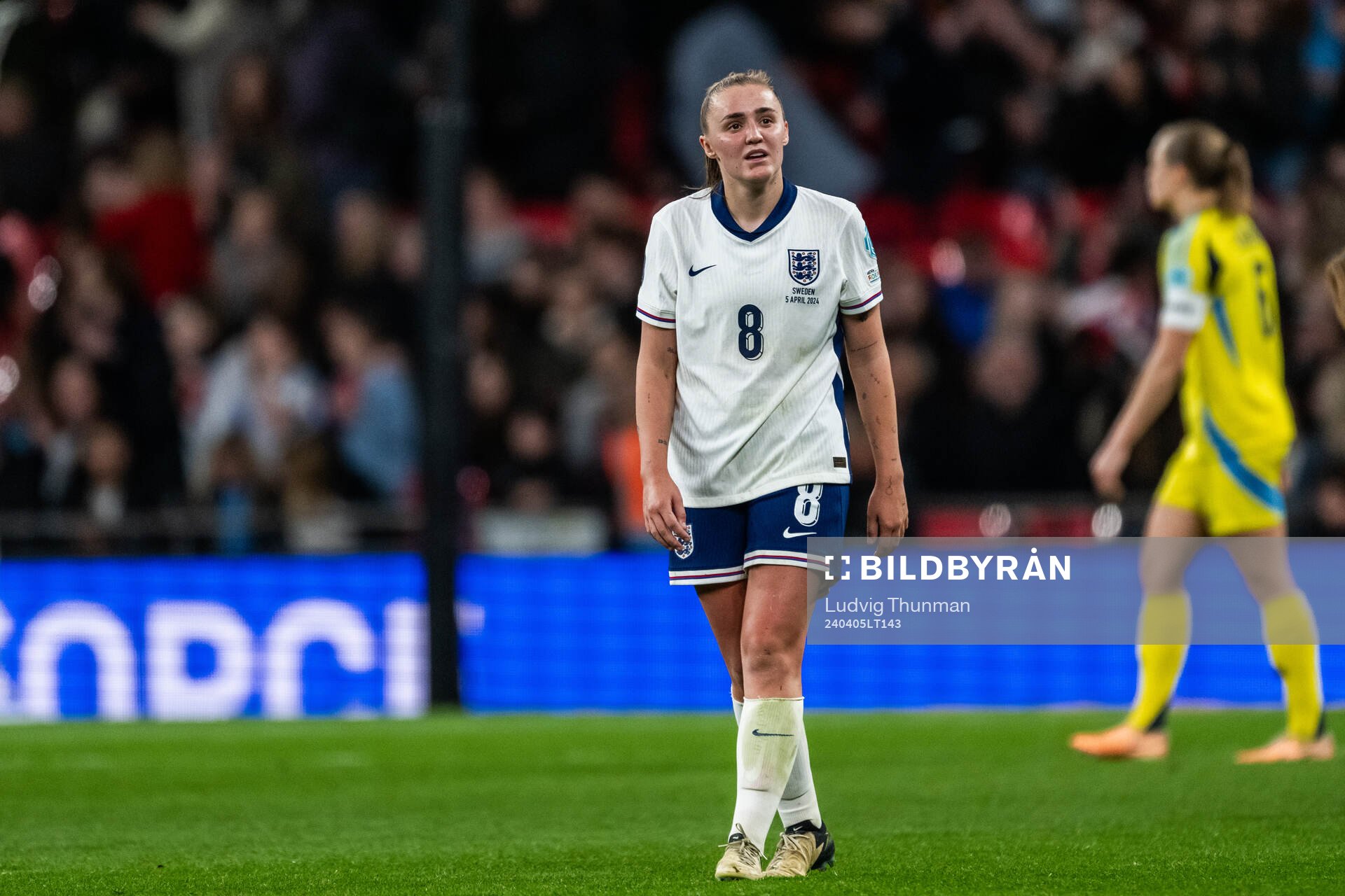 Georgia Stanway of England looks dejected