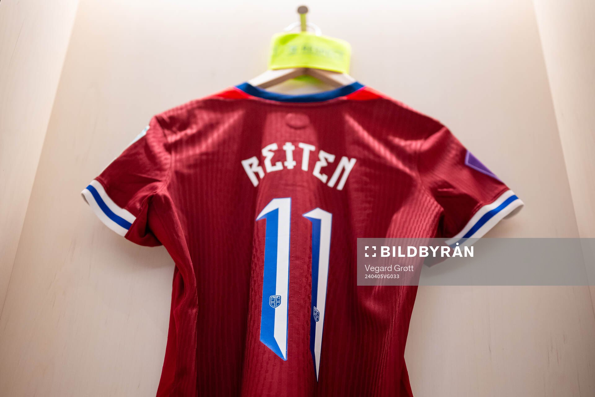 The kit of Guro Reiten of Norway in the dressing room