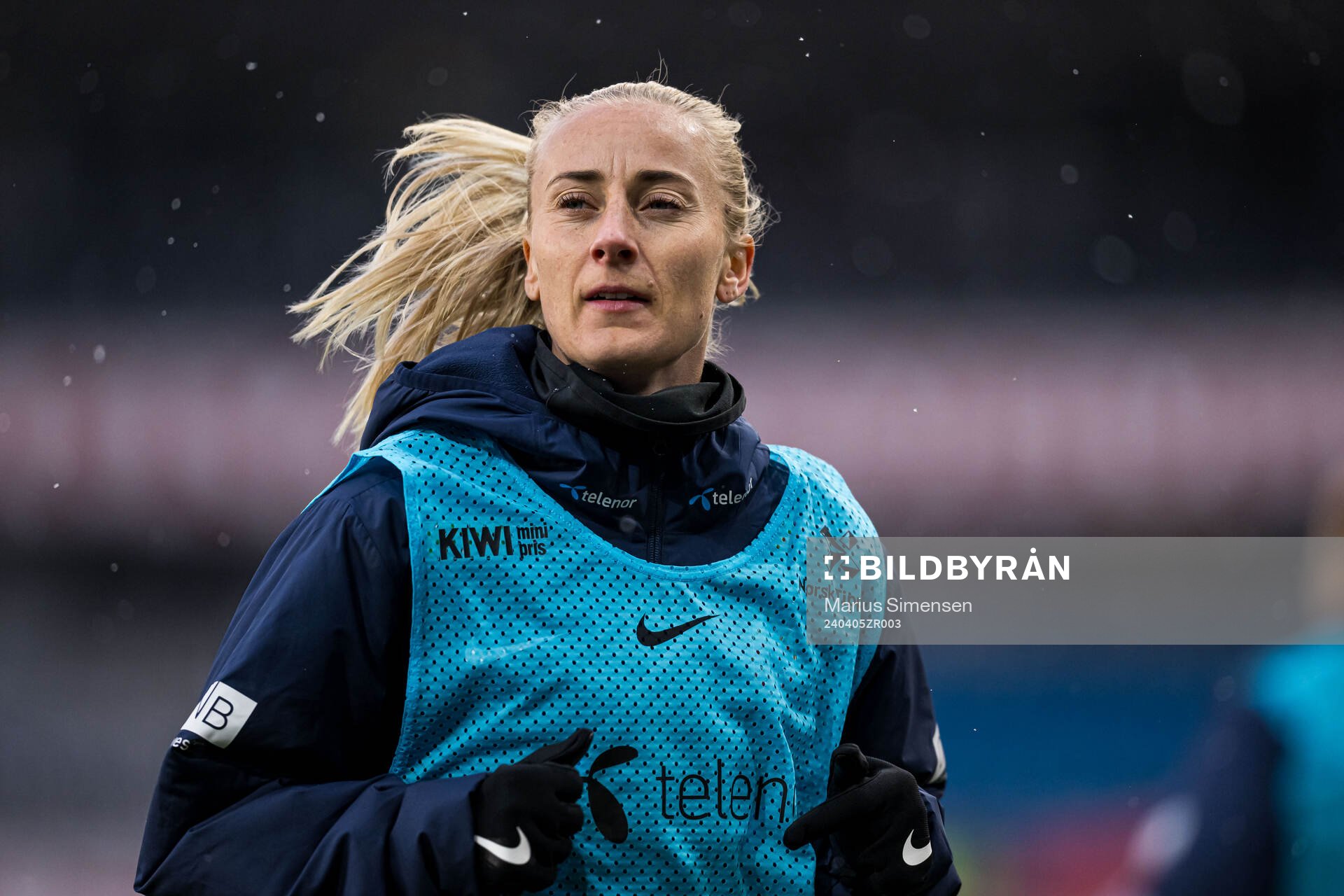 Anja Sønstevold of Norway warms up