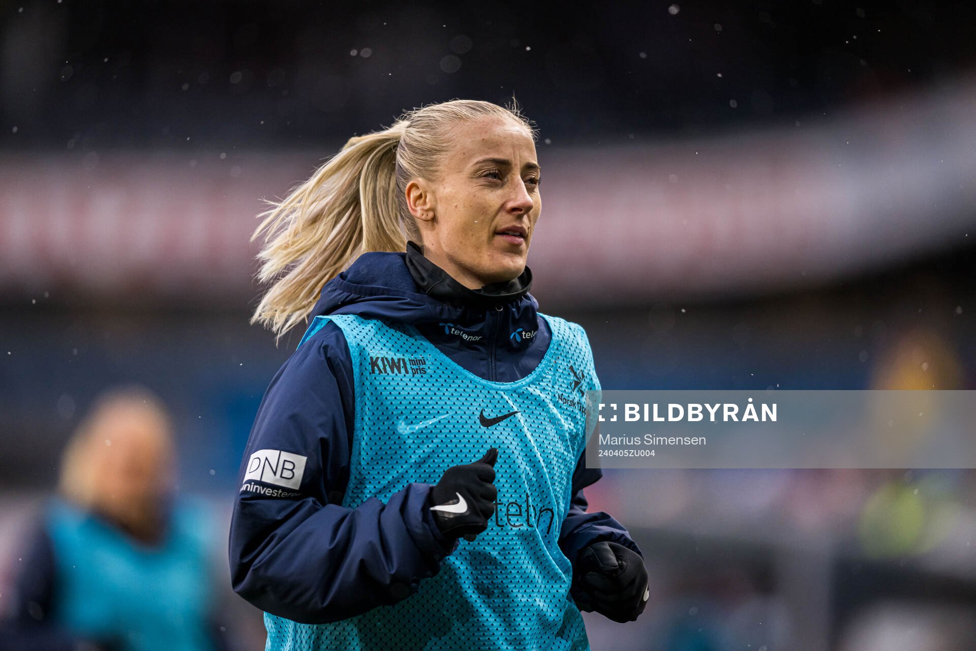 Anja Sønstevold of Norway warms up