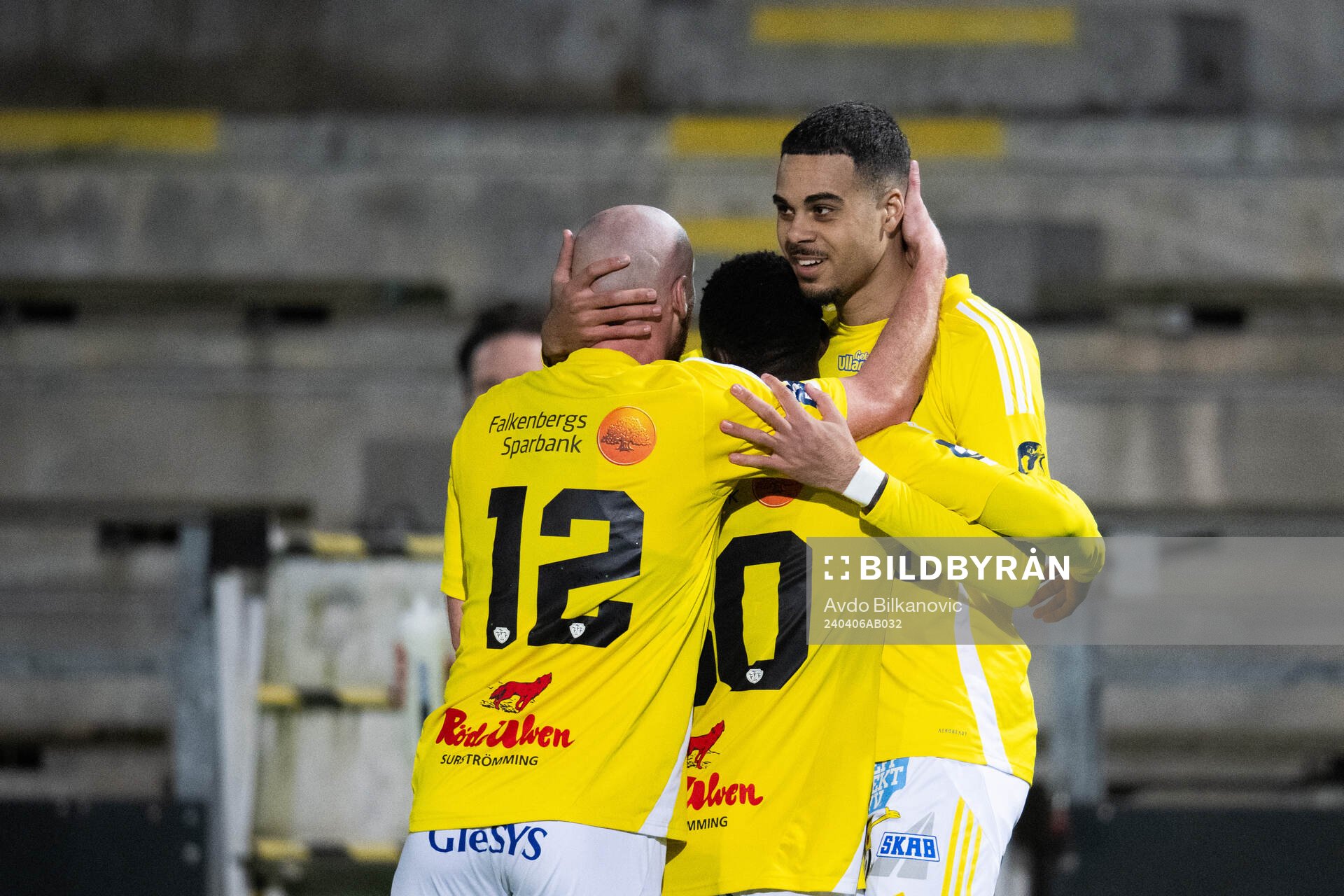 Falkenbergs FFs Isaac Shears, Christoffer Carlsson och