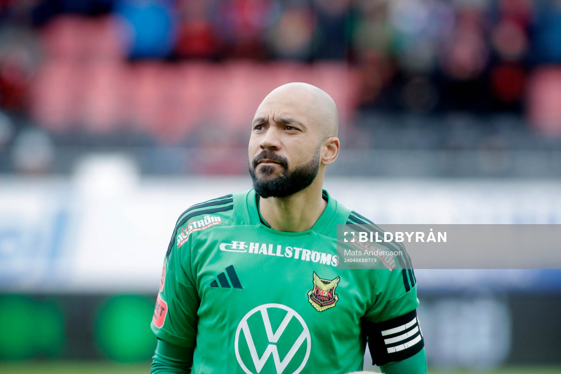 Östersunds Aly Keita innan fotbollsmatchen i Superettan