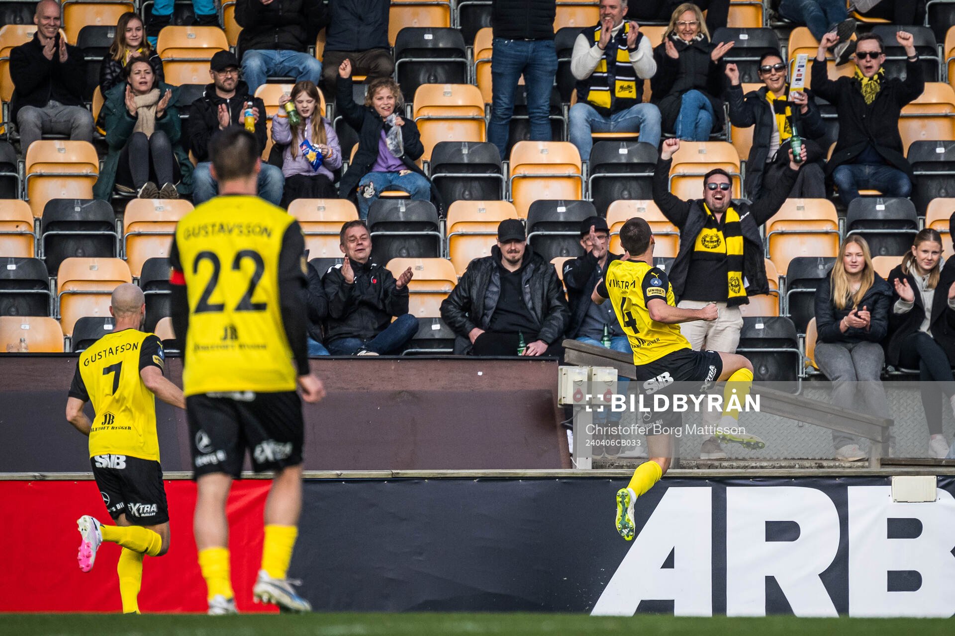 Mjällbys Rasmus Wikström jublar