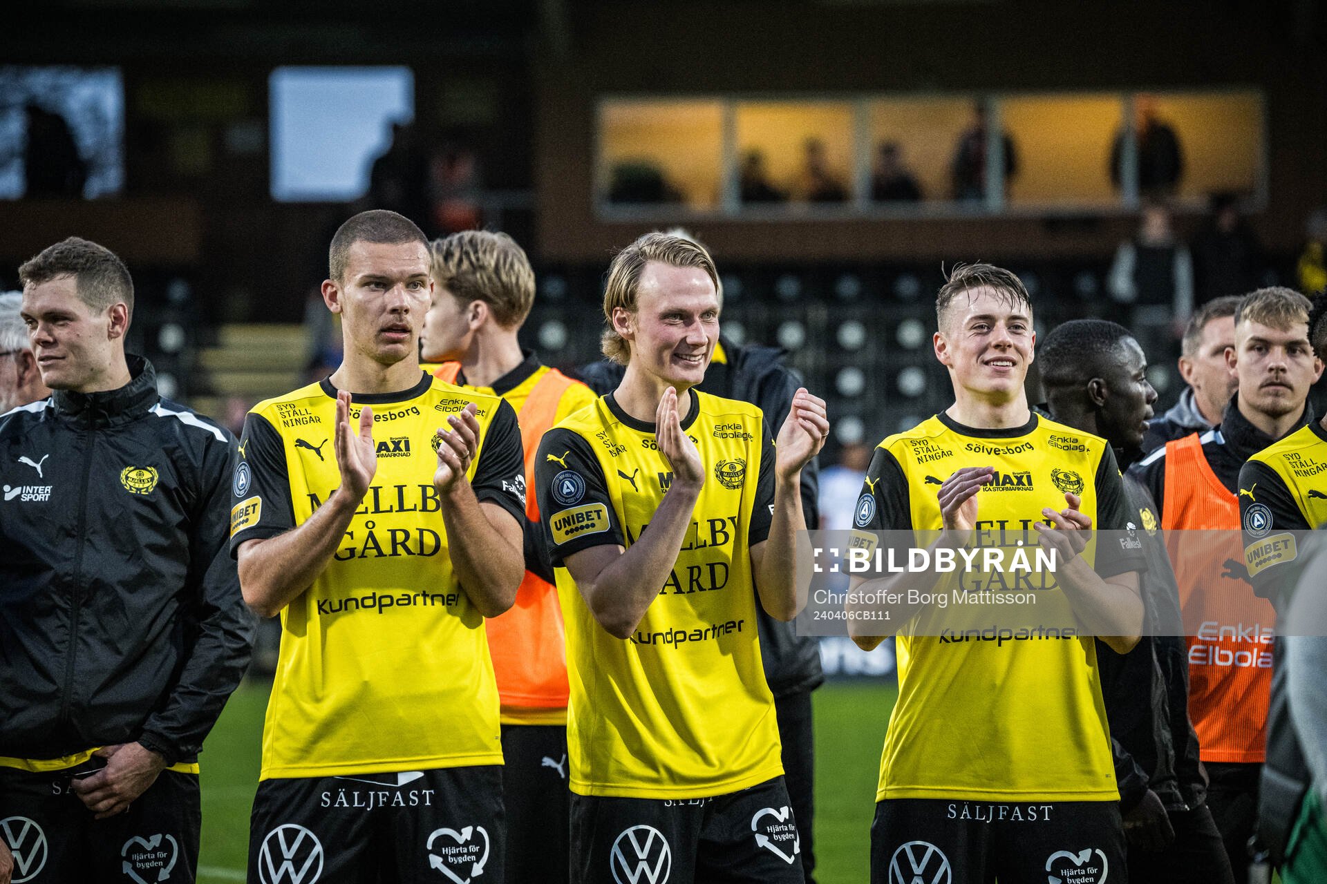 Mjällbys Arvid Brorsson, Alexander Johansson och Elliot