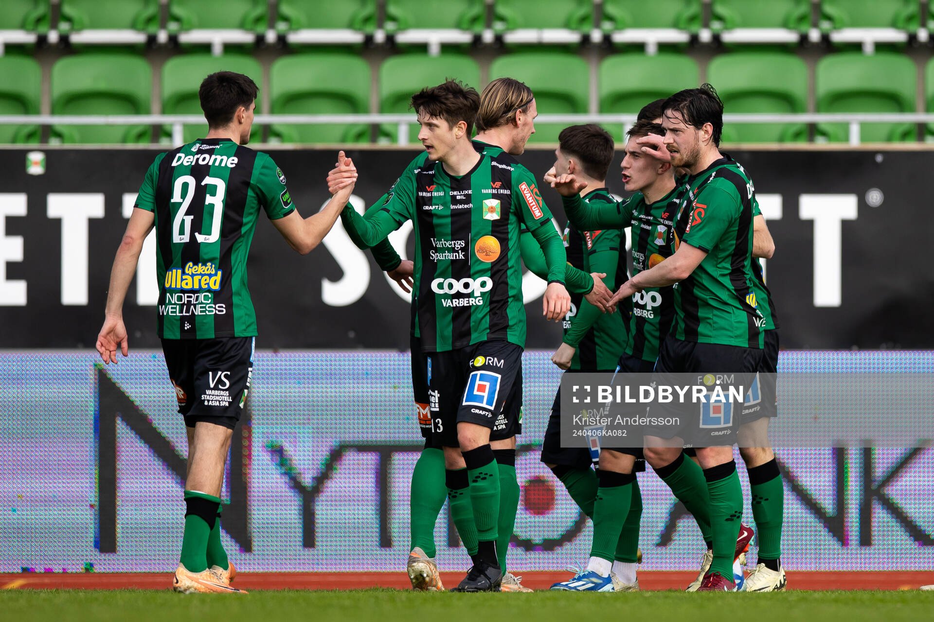 Varbergs Isak Bjerkebo jublar med laget