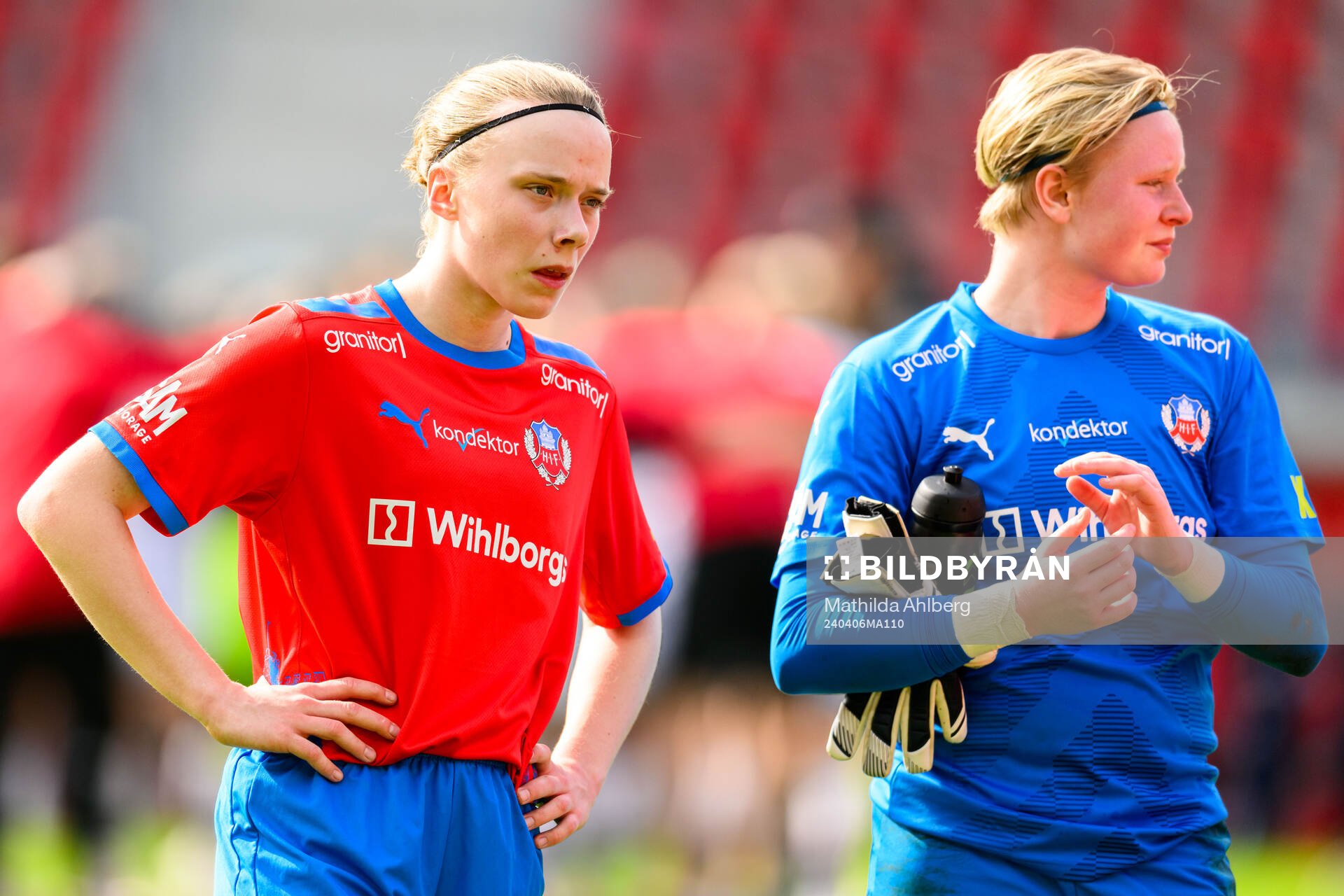 Helsingborgs Cornelia Rahmberg och målvakt Hannah Tegestål