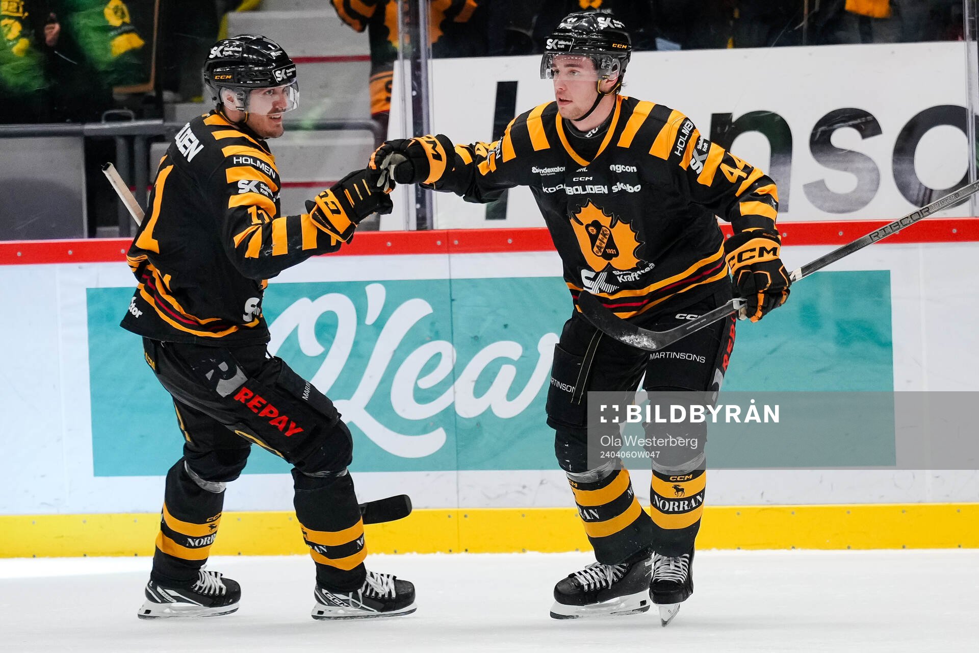 Skellefteås Max Lindholm och Elias Salomonsson jublar