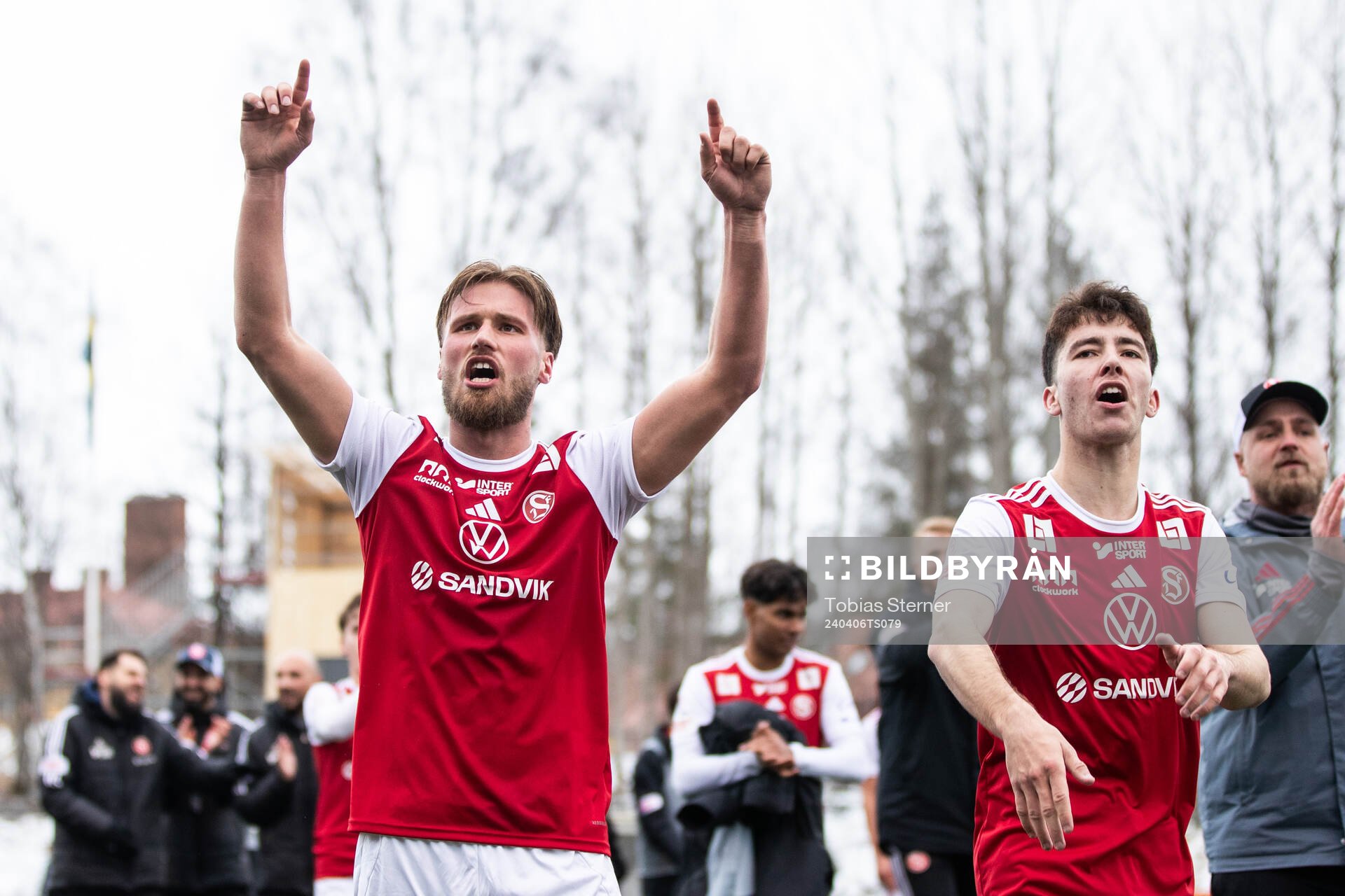 Sandvikens IFs Kasper Harletun och Adam Kiani jublar